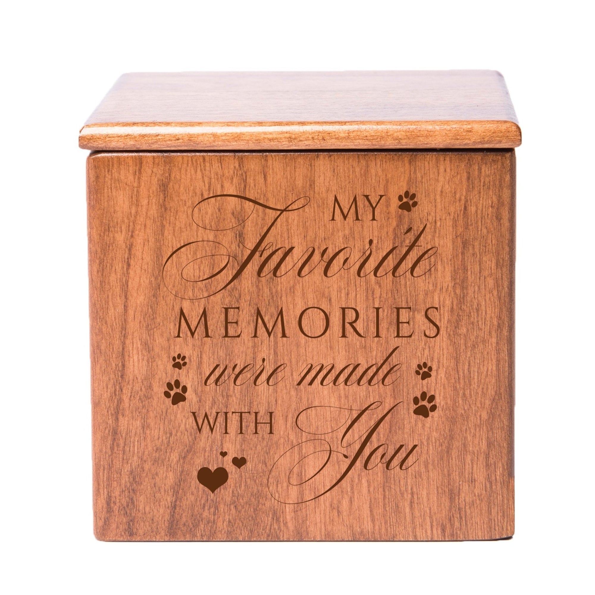 Pet Memorial Keepsake Cremation Urn Box for Dog or Cat - My Favorite Memories - LifeSong Milestones