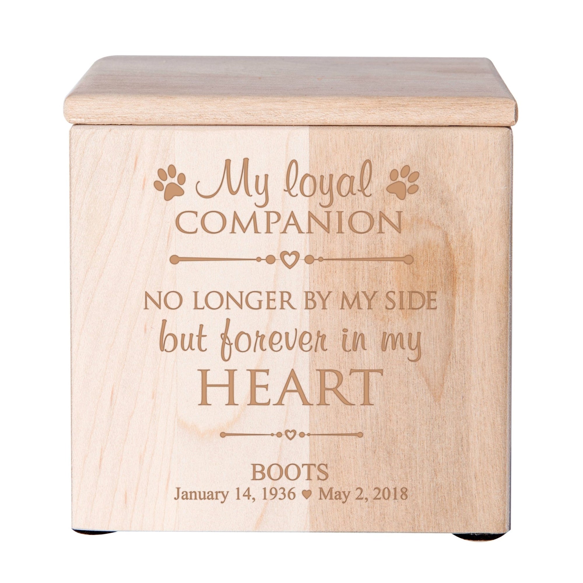 Custom Engraved Funeral Wooden Pet Urns for Dog