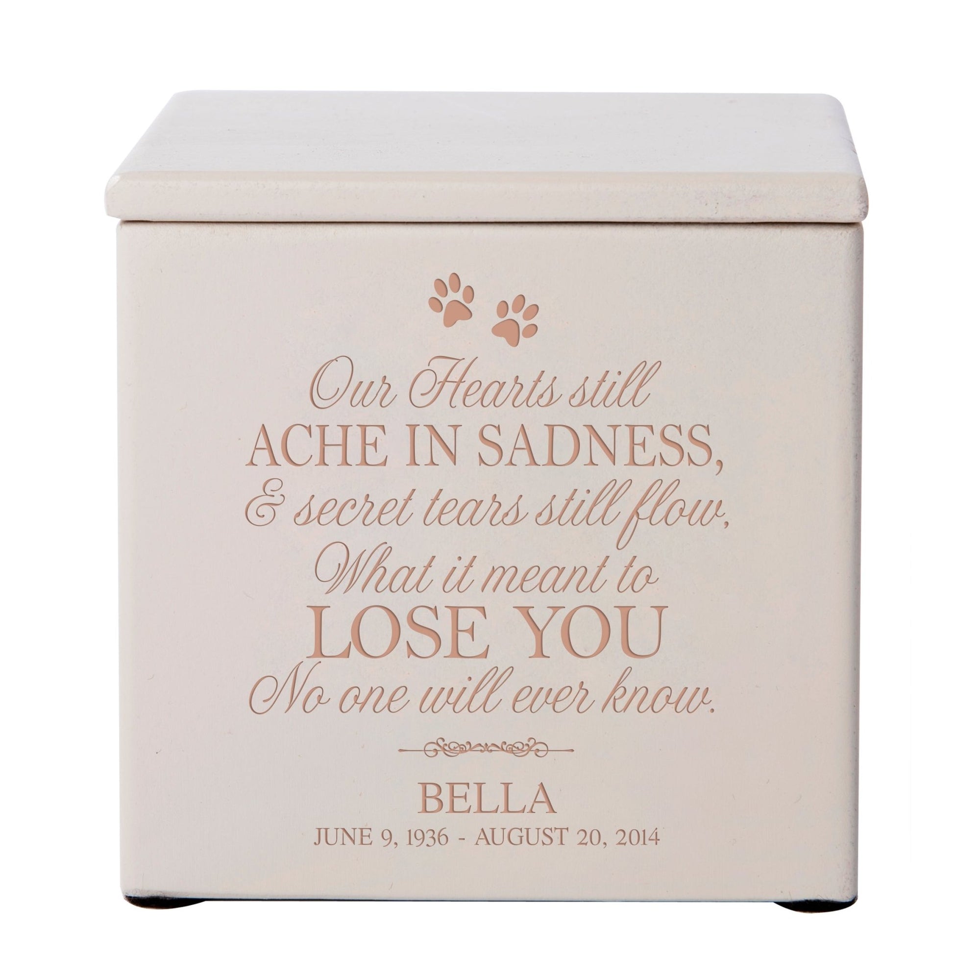 Small Pet Memorial Personalized Wooden Urn Box For Ashes 