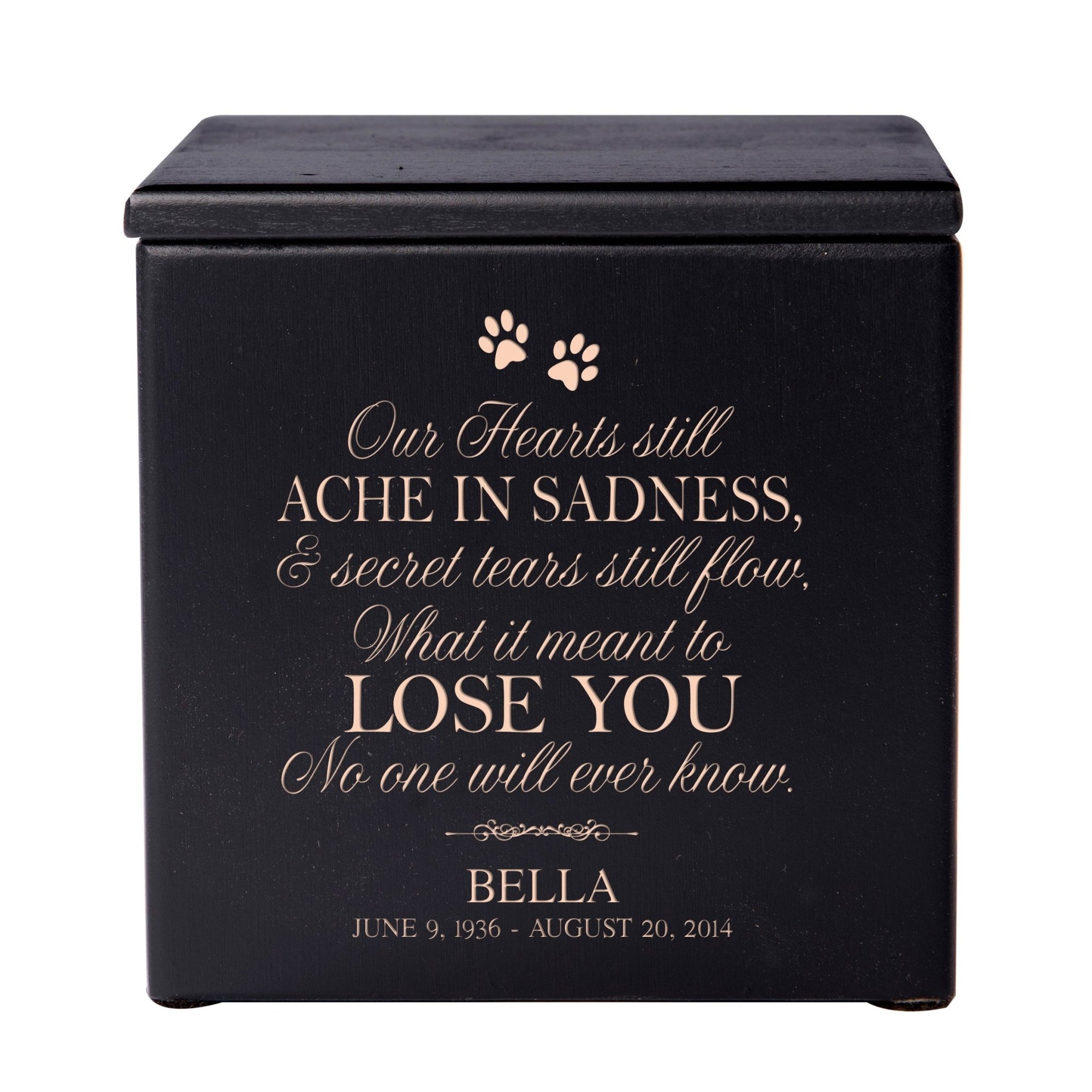 Custom Engraved Funeral Wooden Pet Urns for Dog