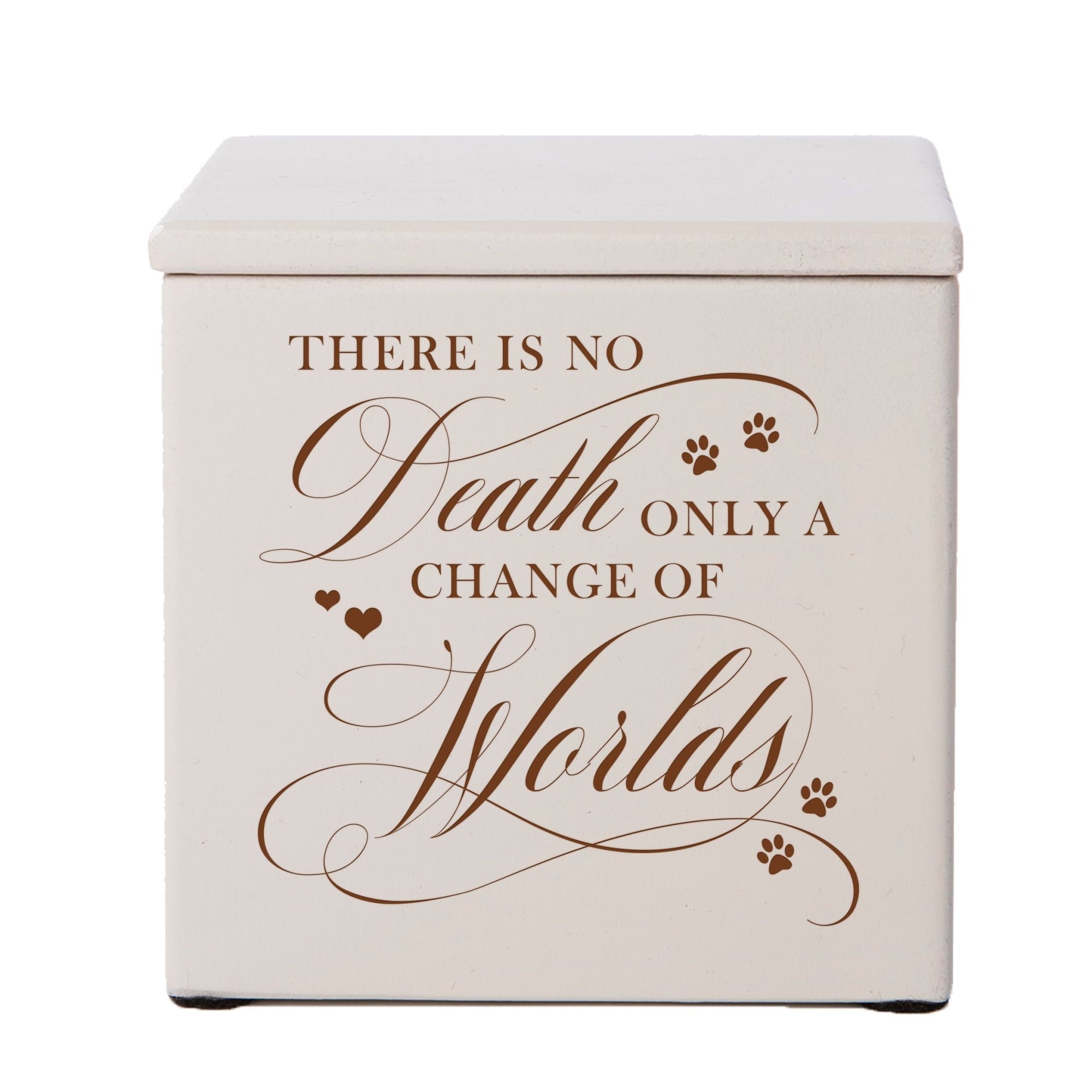 Pet Memorial Keepsake Cremation Urn Box for Dog or Cat - There Is No Death - LifeSong Milestones