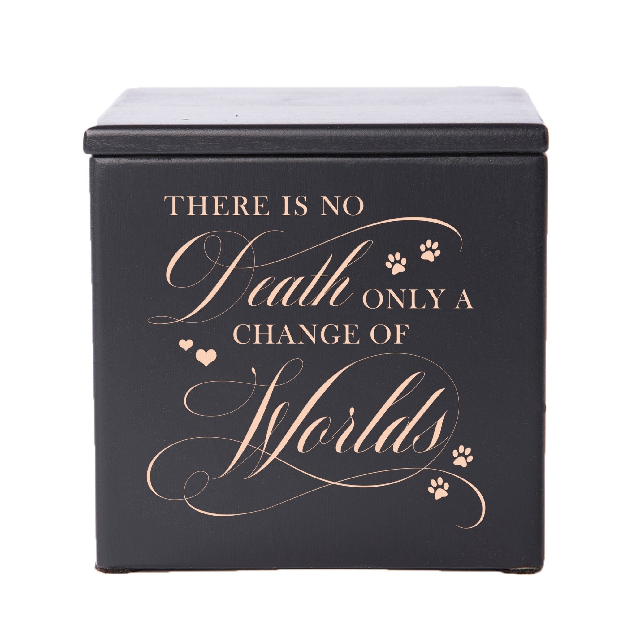 Pet Memorial Keepsake Cremation Urn Box for Dog or Cat - There Is No Death - LifeSong Milestones