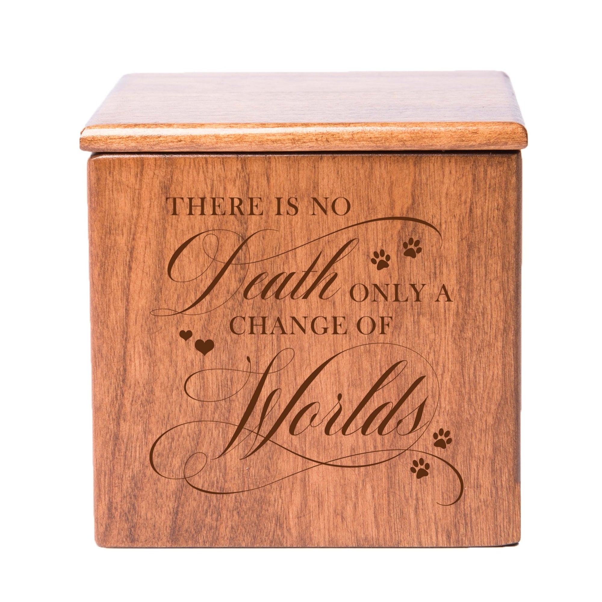 Pet Memorial Keepsake Cremation Urn Box for Dog or Cat - There Is No Death - LifeSong Milestones