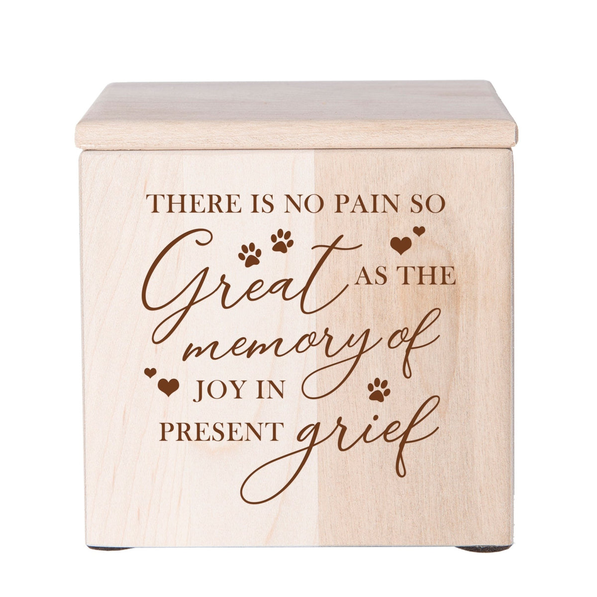 Pet Memorial Keepsake Cremation Urn Box for Dog or Cat - There Is No Pain So Great - LifeSong Milestones