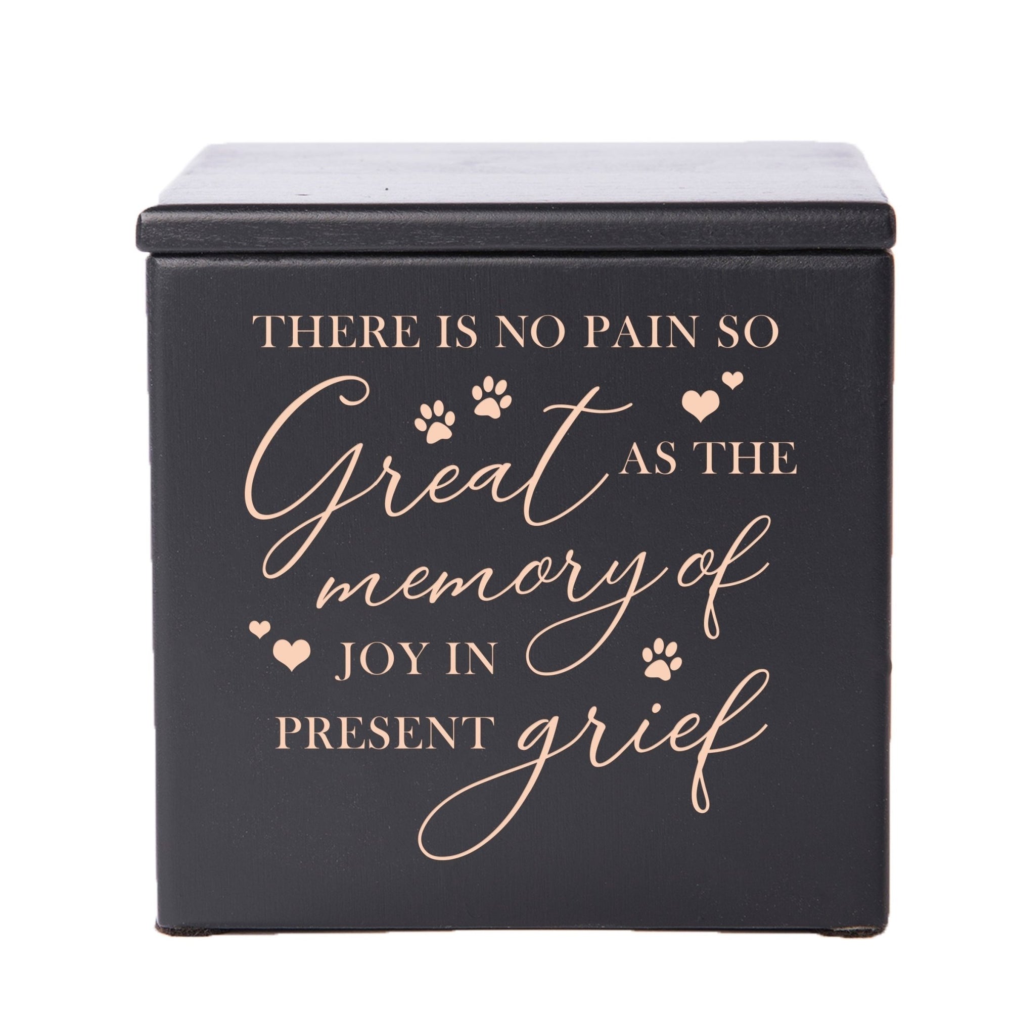 Pet Memorial Keepsake Cremation Urn Box for Dog or Cat - There Is No Pain So Great - LifeSong Milestones