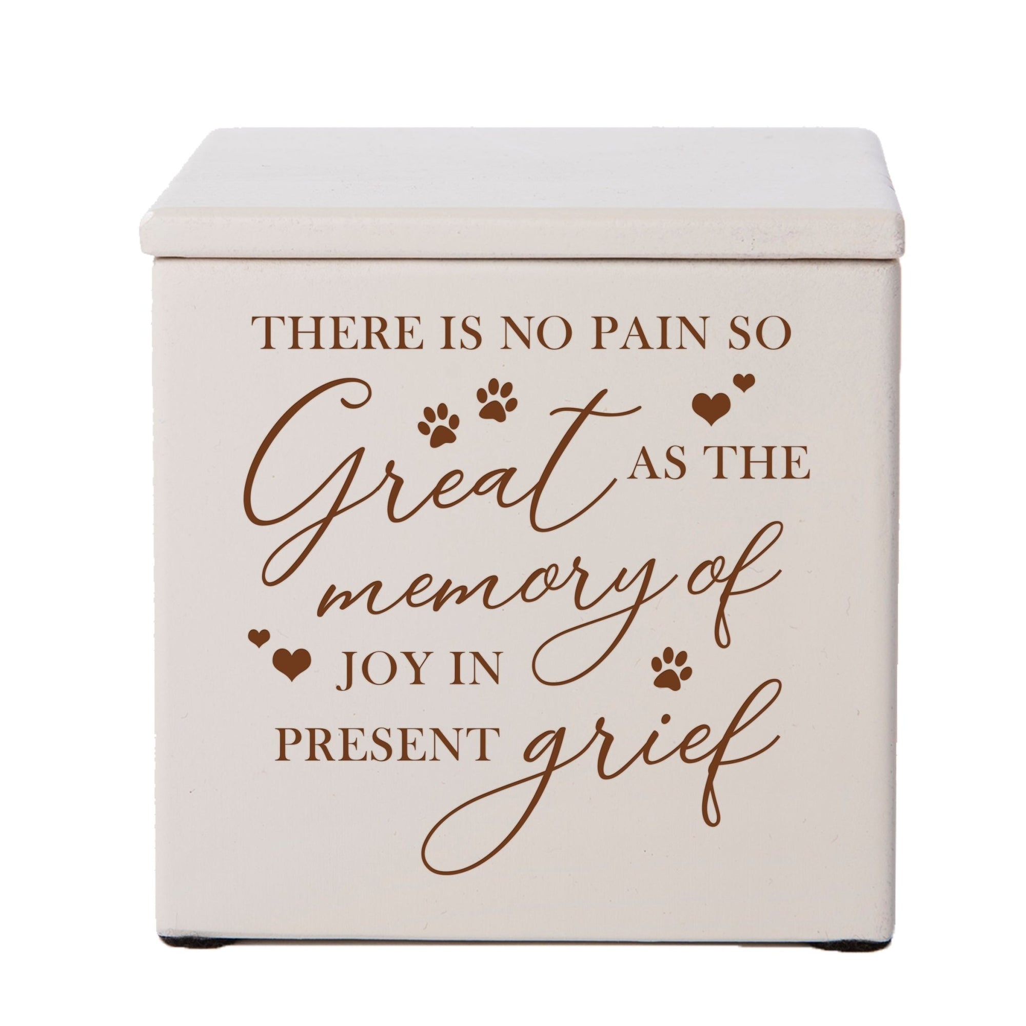 Pet Memorial Keepsake Cremation Urn Box for Dog or Cat - There Is No Pain So Great - LifeSong Milestones