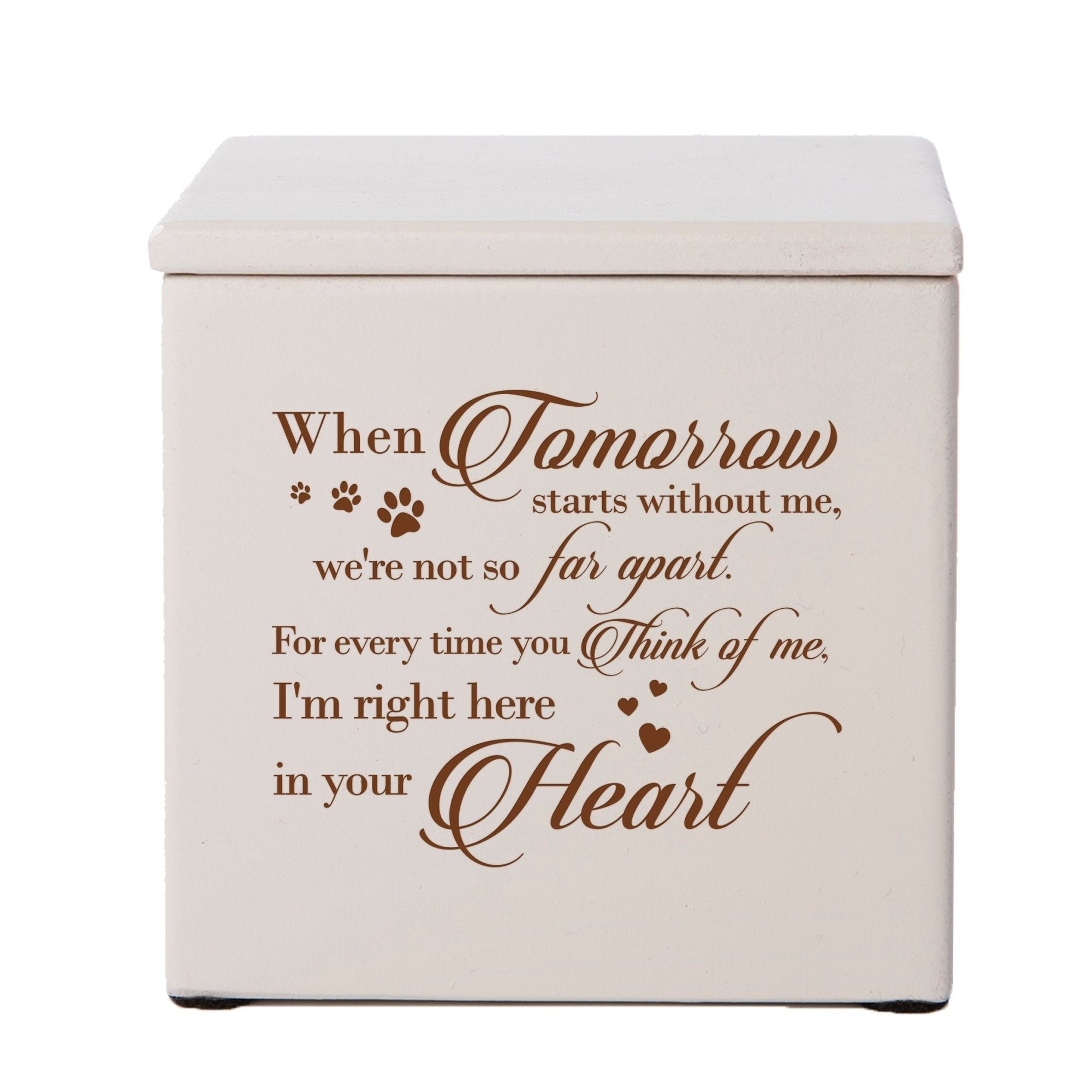 Pet Memorial Keepsake Cremation Urn Box for Dog or Cat - When Tomorrow Starts Without Me - LifeSong Milestones