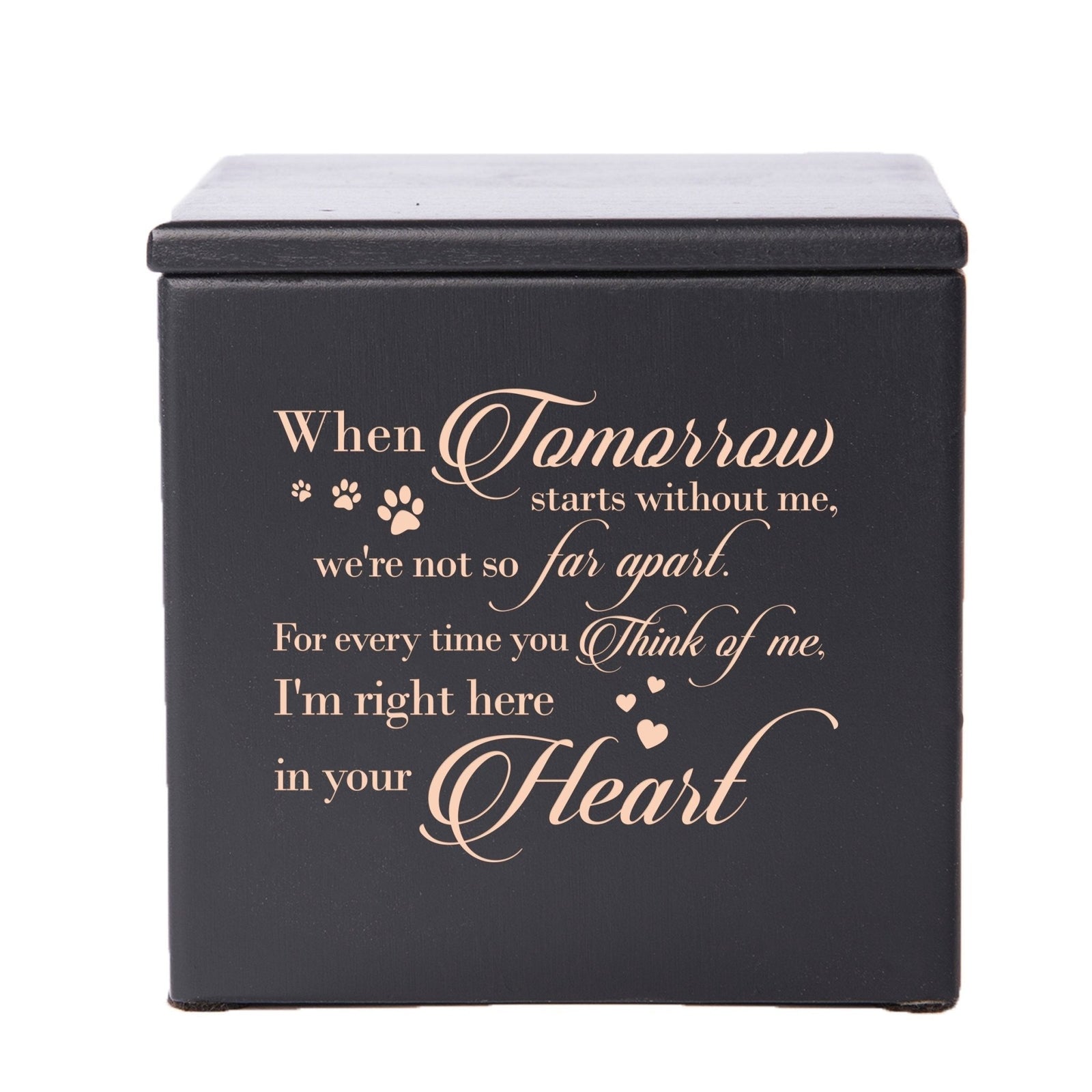 Pet Memorial Keepsake Cremation Urn Box for Dog or Cat - When Tomorrow Starts Without Me - LifeSong Milestones