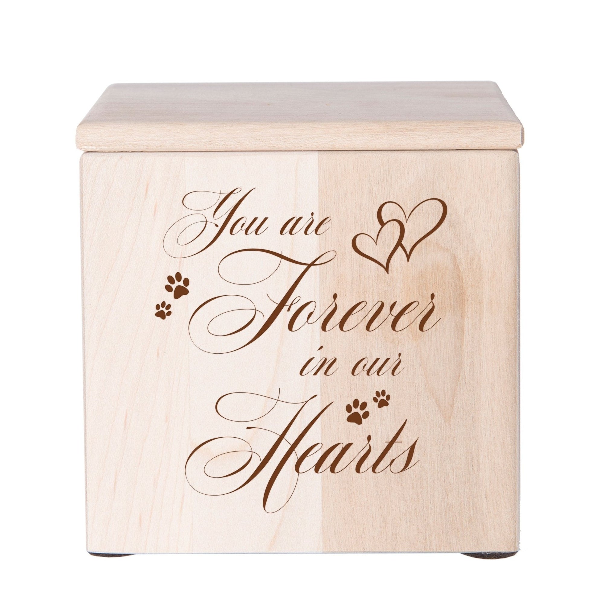 Pet Memorial Keepsake Cremation Urn Box for Dog or Cat - You Are Forever In Our Hearts - LifeSong Milestones