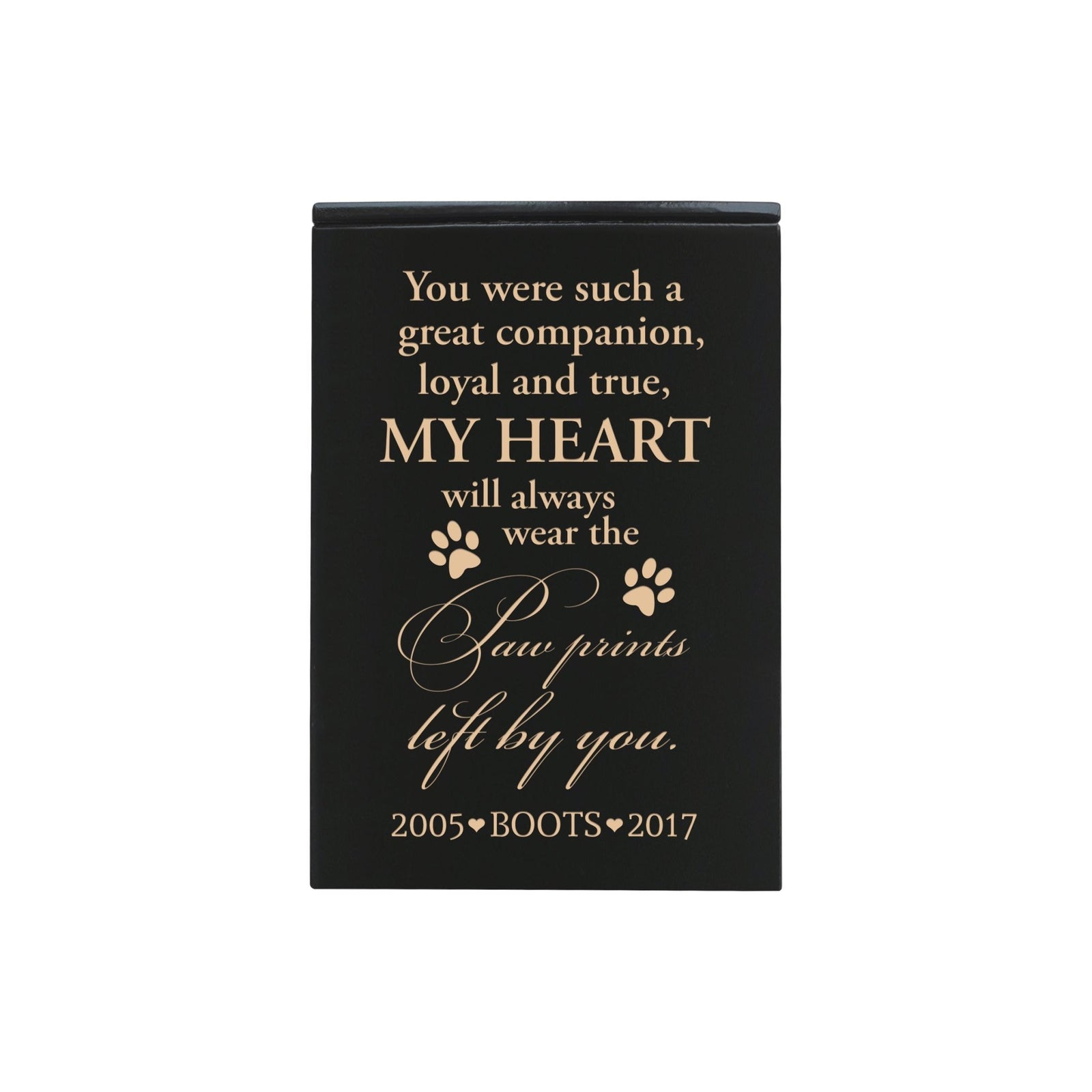 Pet Memorial Keepsake Cremation Urn Box For Dog or Cat - You Were Such A Great Companion - LifeSong Milestones