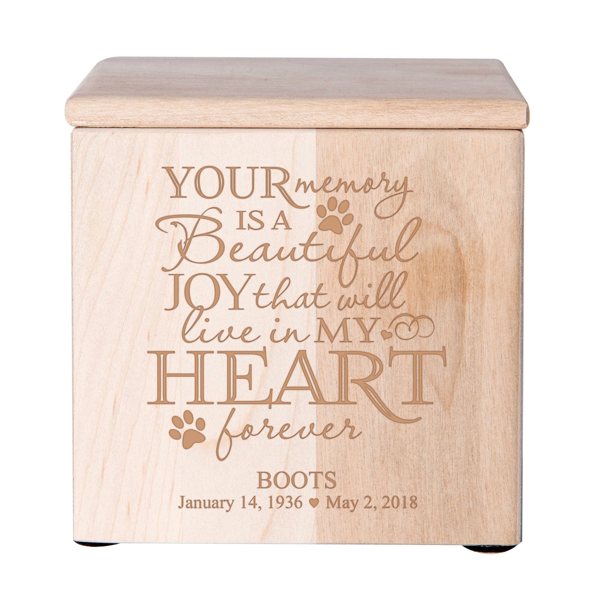 Custom Engraved Funeral Wooden Pet Urns for Dog