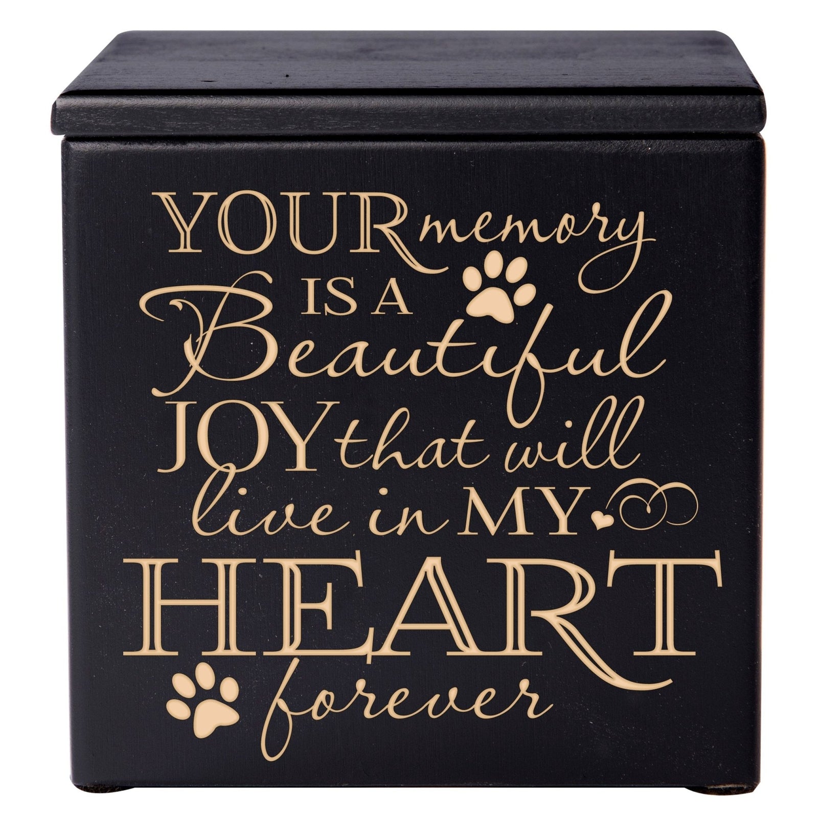 Pet Memorial Keepsake Cremation Urn Box for Dog or Cat - Your Memory Is A Beautiful Joy - LifeSong Milestones