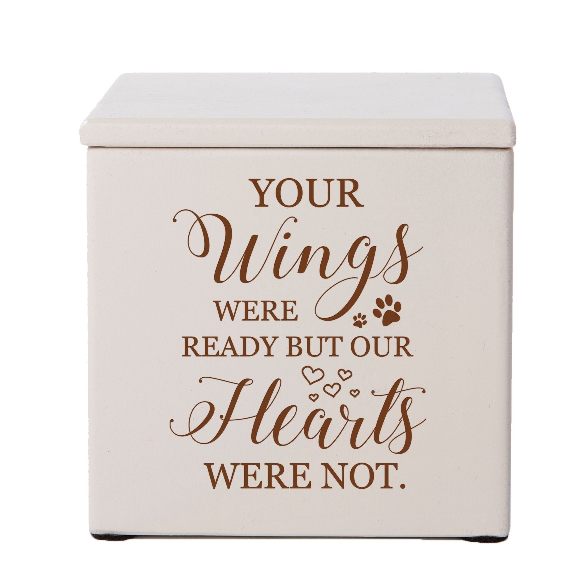 Pet Memorial Keepsake Cremation Urn Box for Dog or Cat - Your Wings Were Ready - LifeSong Milestones