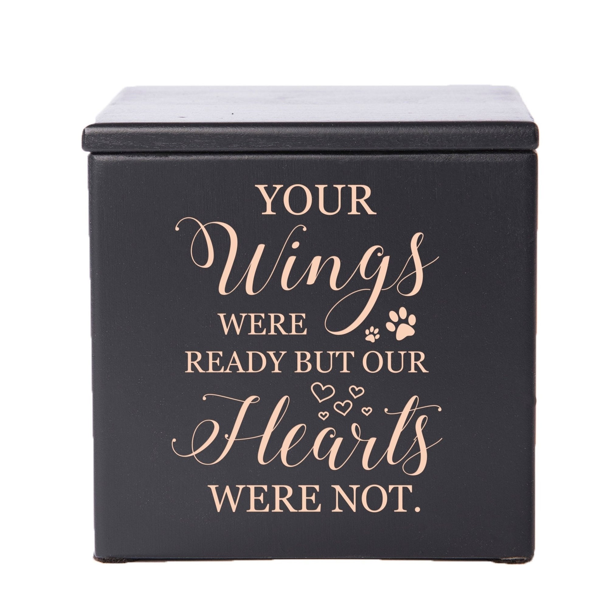 Pet Memorial Keepsake Cremation Urn Box for Dog or Cat - Your Wings Were Ready - LifeSong Milestones