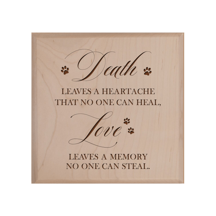 Pet Memorial Keepsake Urn Box for Dog or Cat - Death Leaves A Heartache - LifeSong Milestones