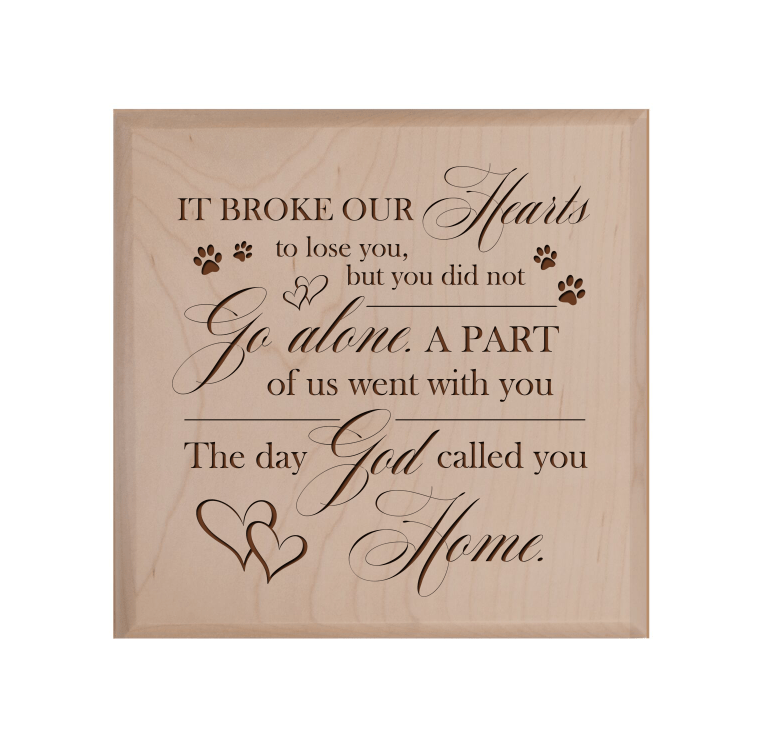 Pet Memorial Keepsake Urn Box for Dog or Cat - It Broke Our Hearts To Lose You - LifeSong Milestones