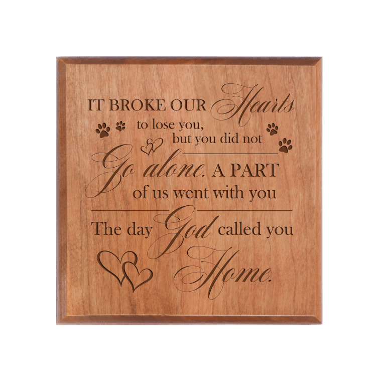 Pet Memorial Keepsake Urn Box for Dog or Cat - It Broke Our Hearts To Lose You - LifeSong Milestones