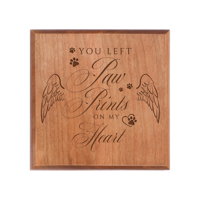 Pet Memorial Keepsake Urn Box for Dog or Cat - You Left Paw Prints - LifeSong Milestones