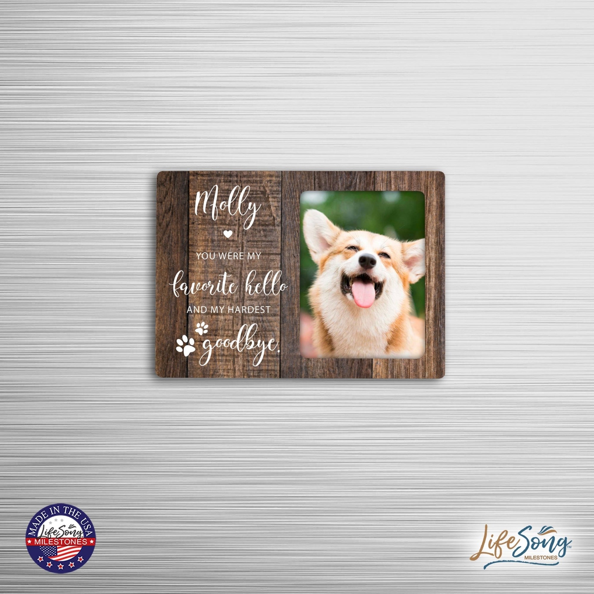 Pet Memorial Magnet Picture Frame - You Were My Favorite Hello - LifeSong Milestones