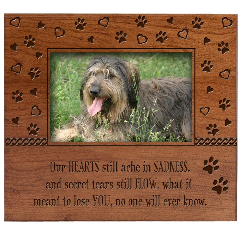 Pet Memorial Photo Frame with Paw Prints and Hearts - LifeSong Milestones