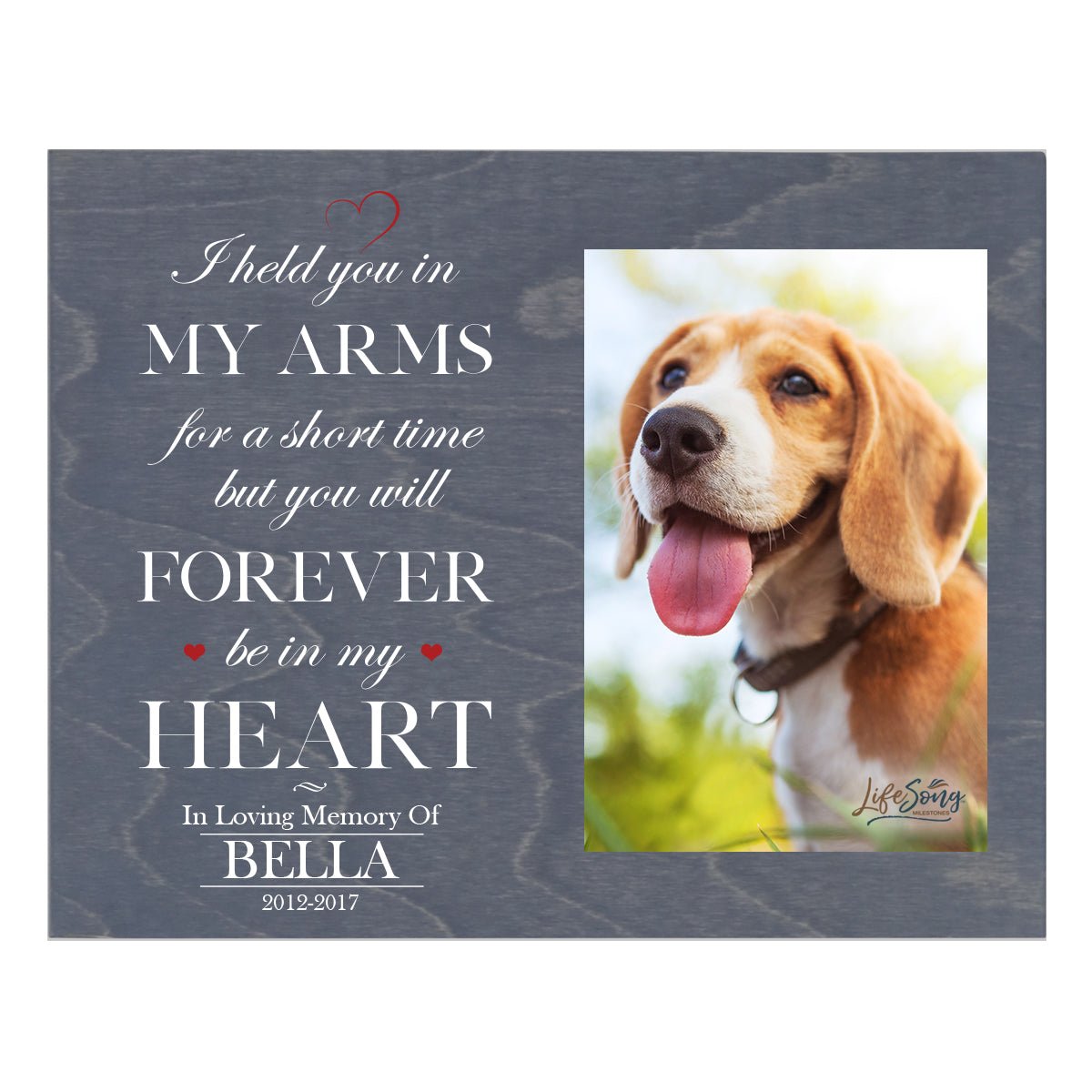 Pet Memorial Photo Wall Plaque Décor - I Held You In My Arms - LifeSong Milestones