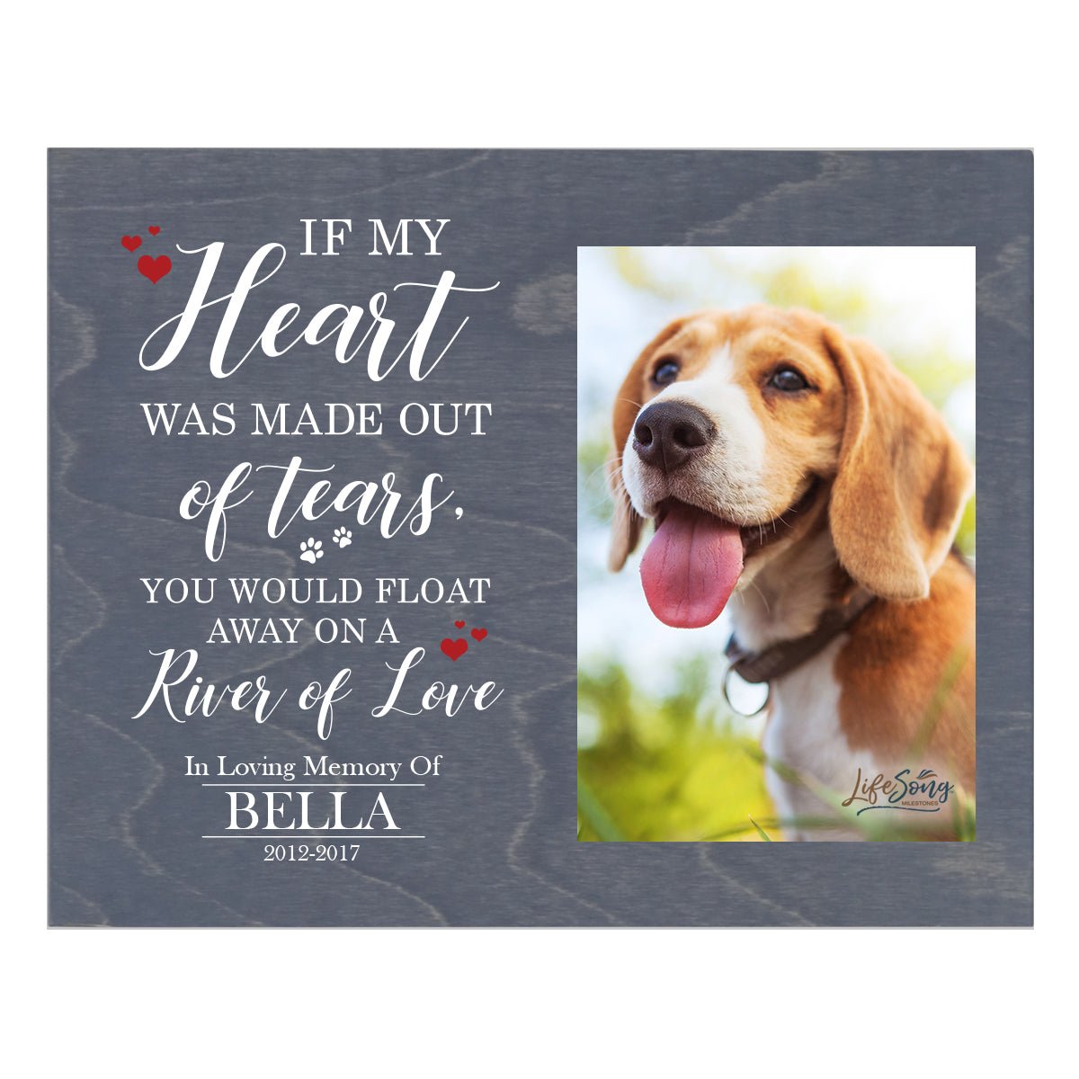 Pet Memorial Photo Wall Plaque Décor - If My Heart Was Made Out of Tears - LifeSong Milestones