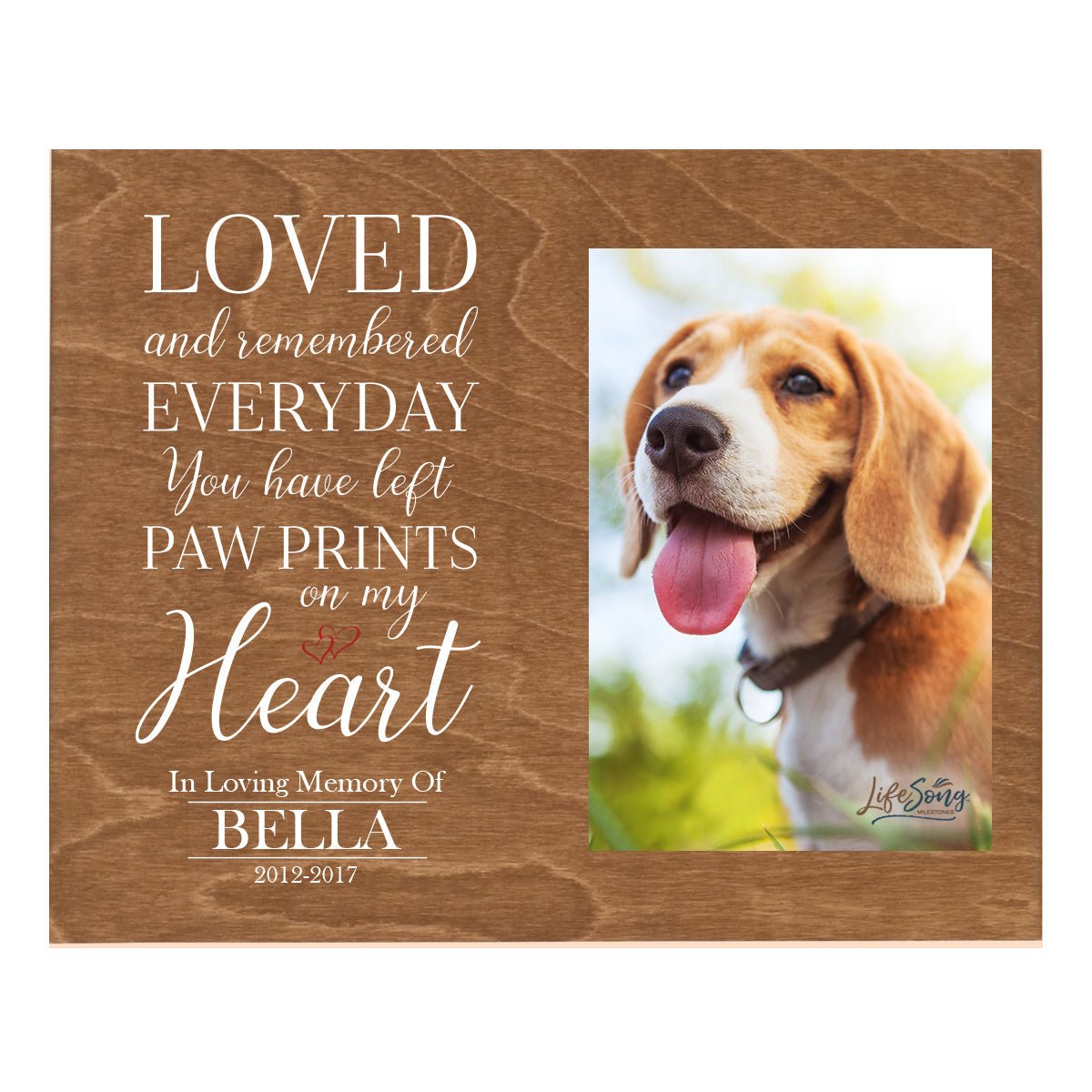 Pet Memorial Photo Wall Plaque Décor - Loved and Remembered - LifeSong Milestones