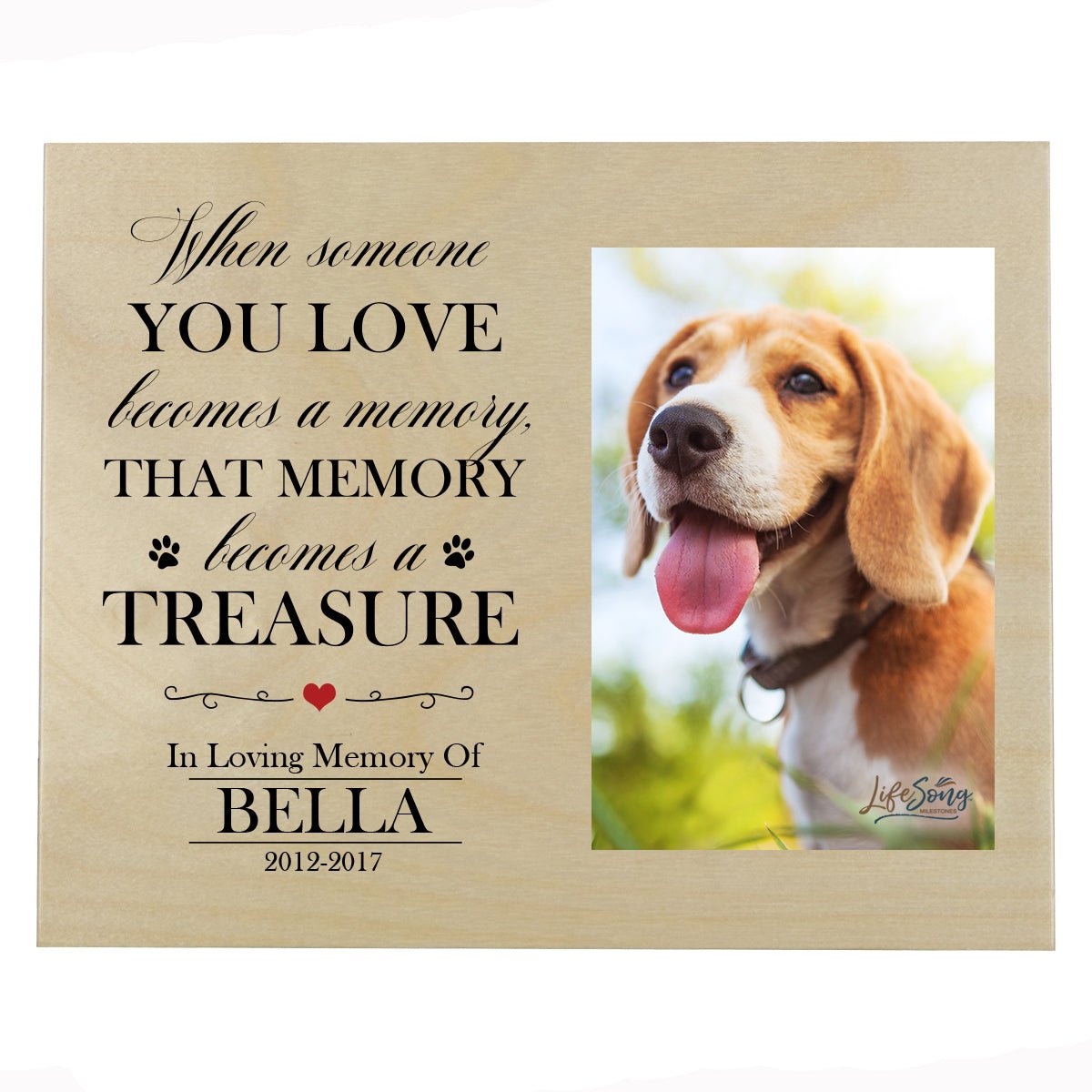 Pet Memorial Photo Wall Plaque Décor - When Someone You Love Becomes A Memory - LifeSong Milestones