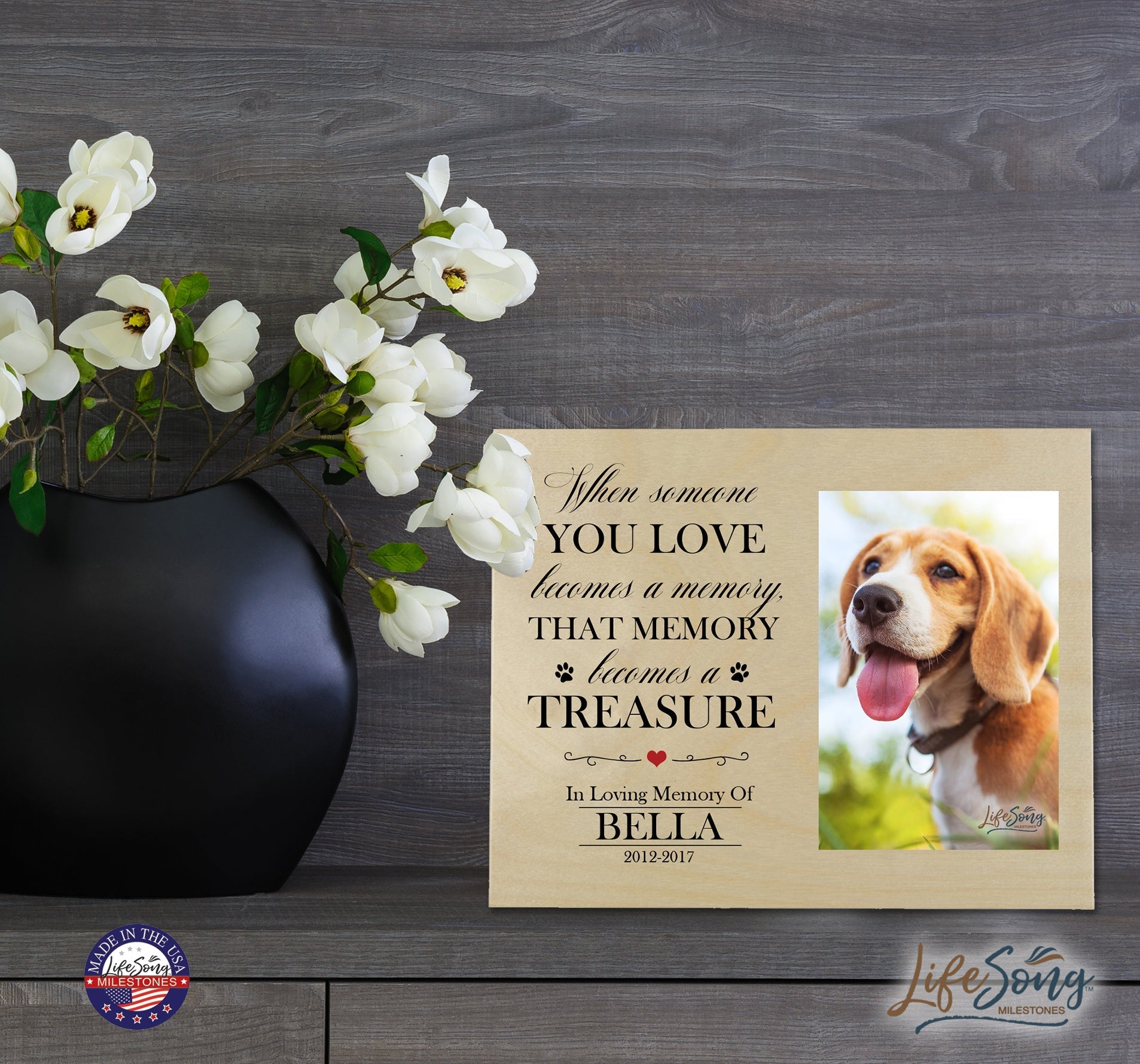 Pet Memorial Photo Wall Plaque Décor - When Someone You Love Becomes A Memory - LifeSong Milestones