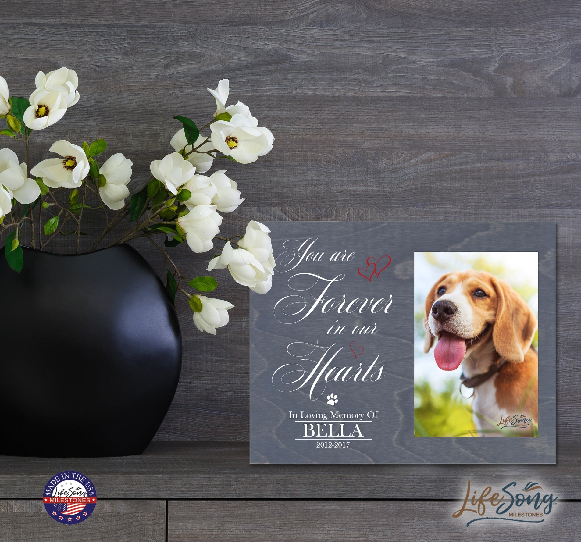 Pet Memorial Photo Wall Plaque Décor - You Are Forever In Our Hearts - LifeSong Milestones