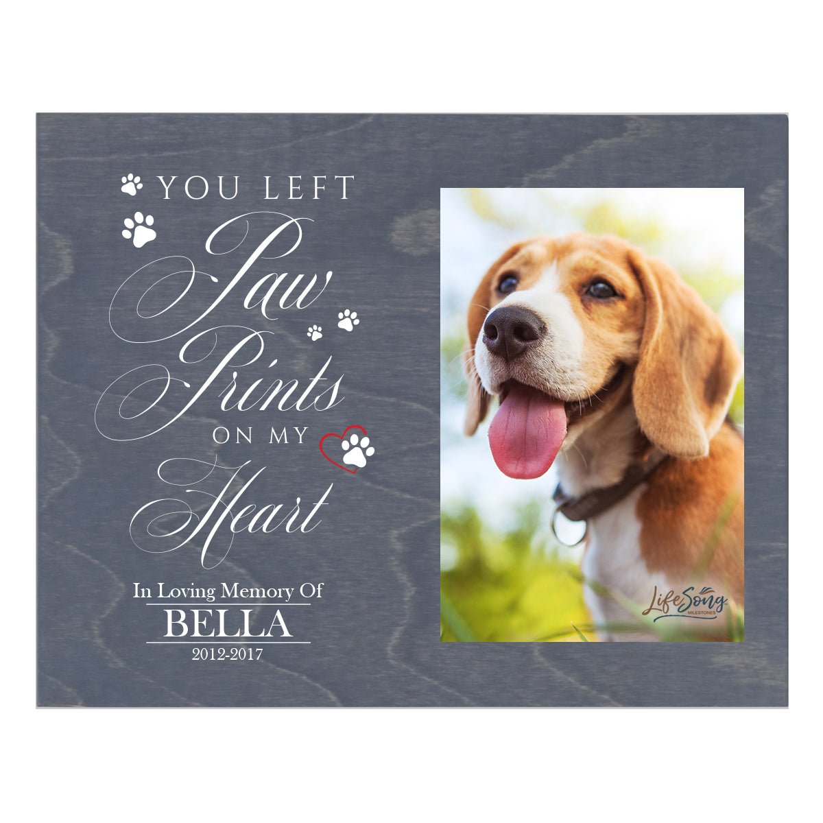 Pet Memorial Photo Wall Plaque Décor - You Left Paw Prints On My Heart - LifeSong Milestones