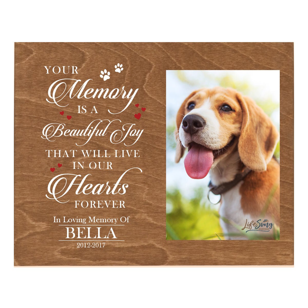 Pet Memorial Photo Wall Plaque Décor - Your Memory Is A Beautiful Joy - LifeSong Milestones