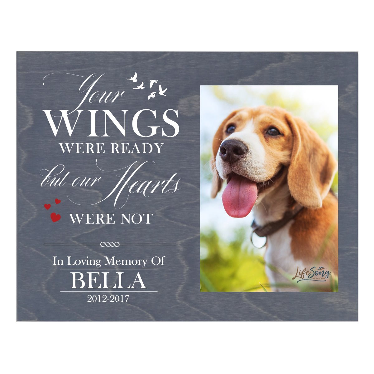 Pet Memorial Photo Wall Plaque Décor - Your Wings Were Ready - LifeSong Milestones