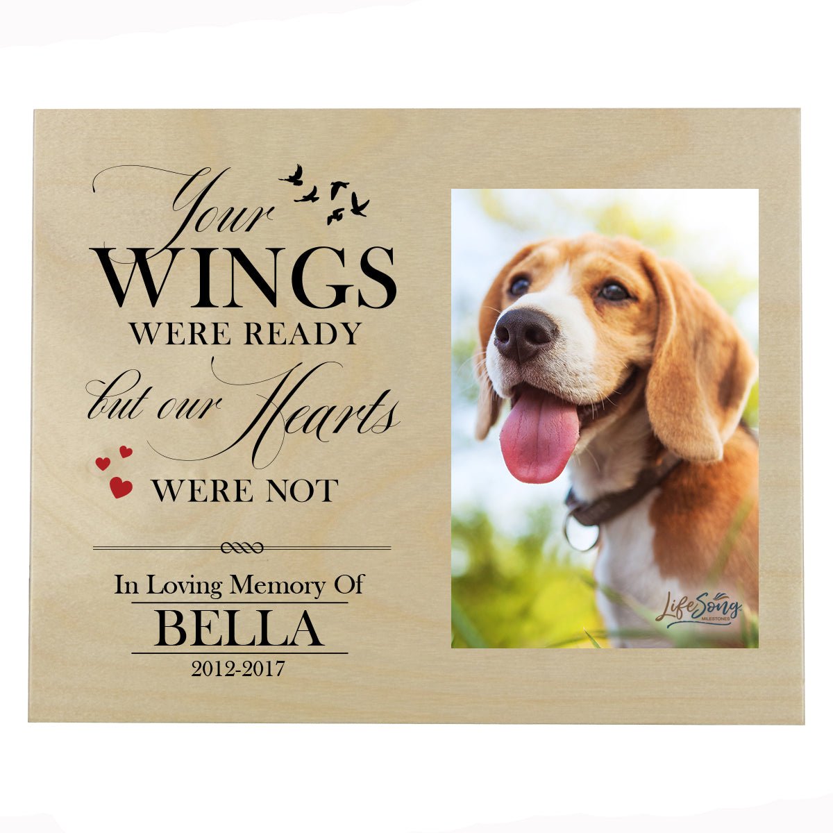 Pet Memorial Photo Wall Plaque Décor - Your Wings Were Ready - LifeSong Milestones