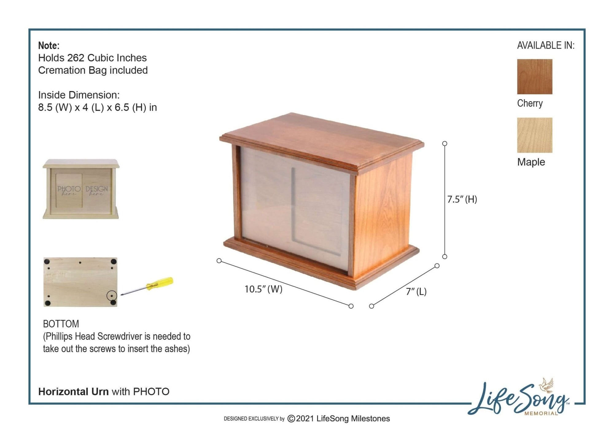 Pet Memorial Picture Cremation Urn Box for Dog or Cat - It Broke Our Hearts To Lose You - LifeSong Milestones