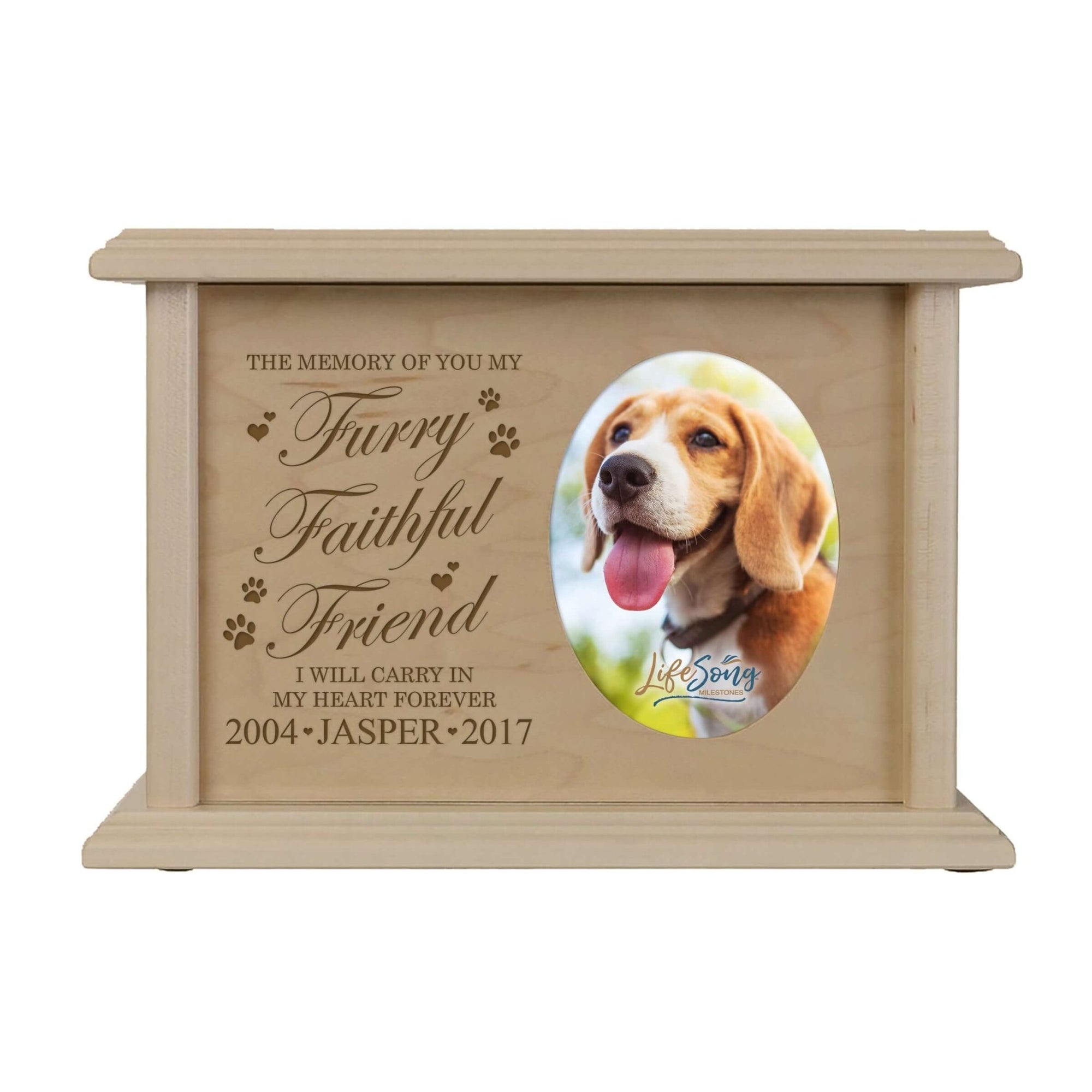 Pet Memorial Picture Cremation Urn Box for Dog or Cat - The Memory of You - LifeSong Milestones