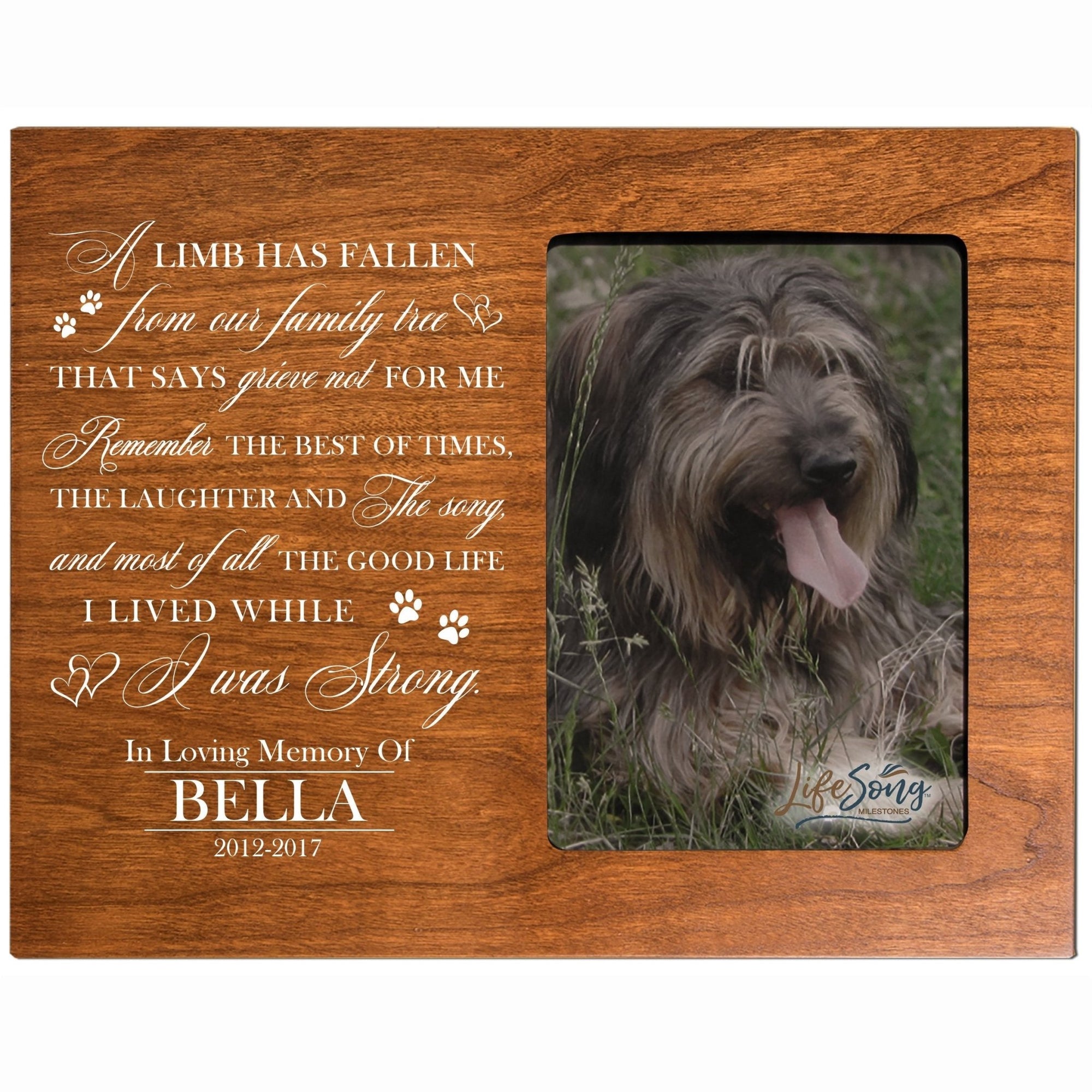 Pet Memorial Picture Frame - A Limb Has Fallen From Our Family Tree - LifeSong Milestones