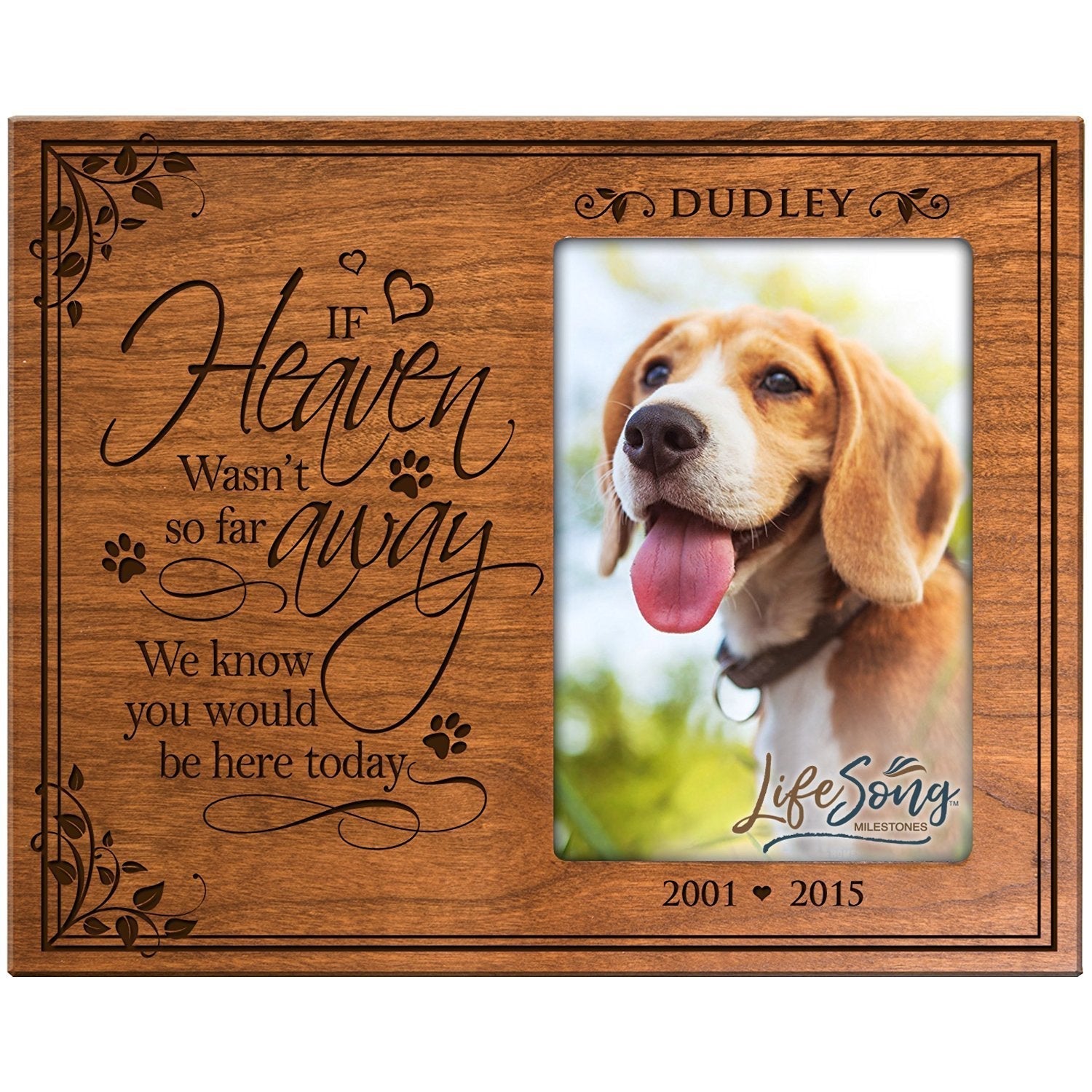 Pet Memorial Picture Frame - If Heaven Wasn't So Far Away - LifeSong Milestones