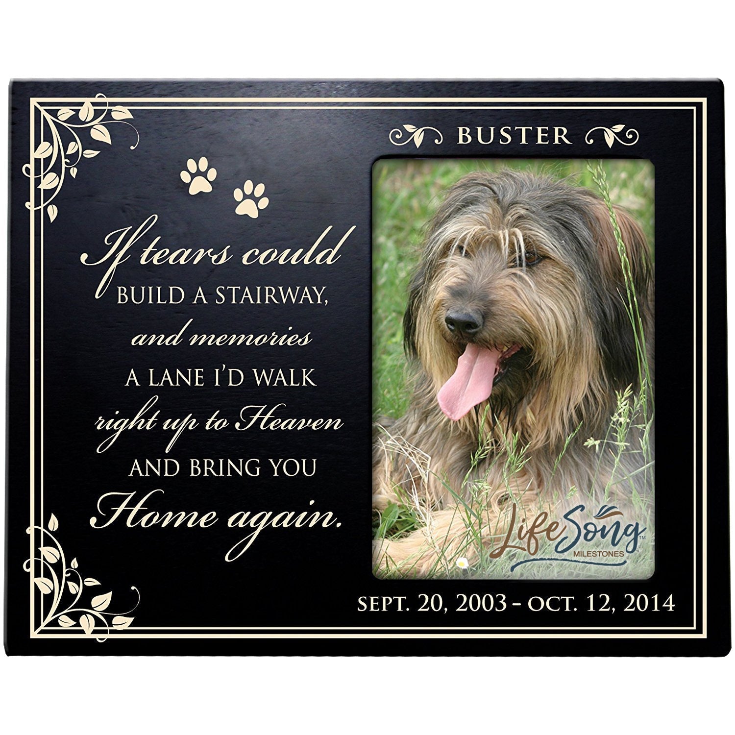 Pet Memorial Picture Frame - If Tears Could Build A Stairway - LifeSong Milestones