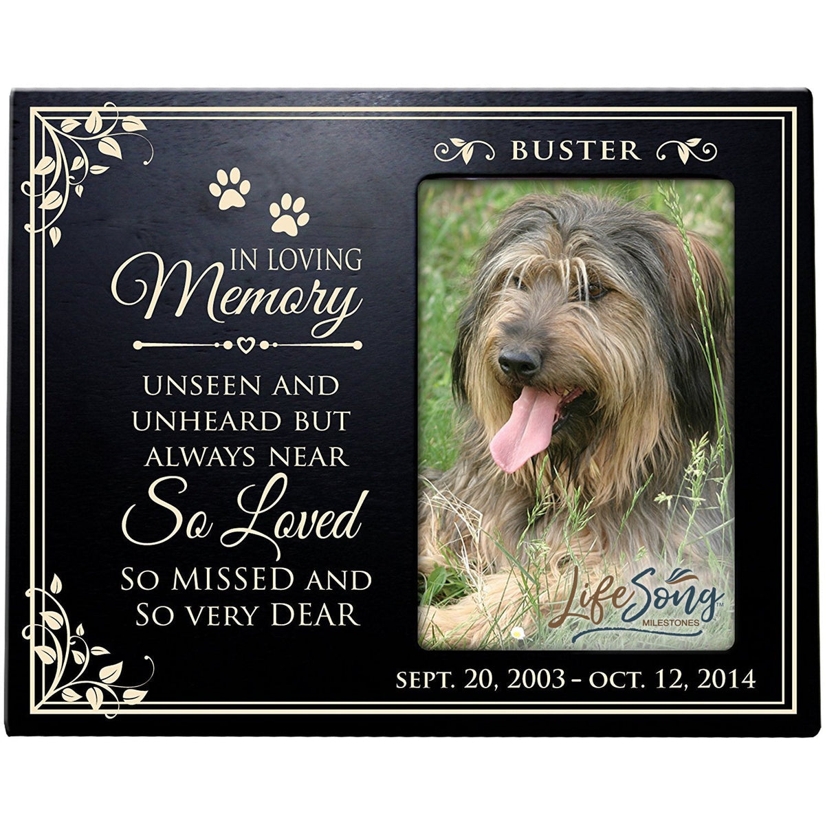 Pet Memorial Picture Frame - In Loving Memory - LifeSong Milestones