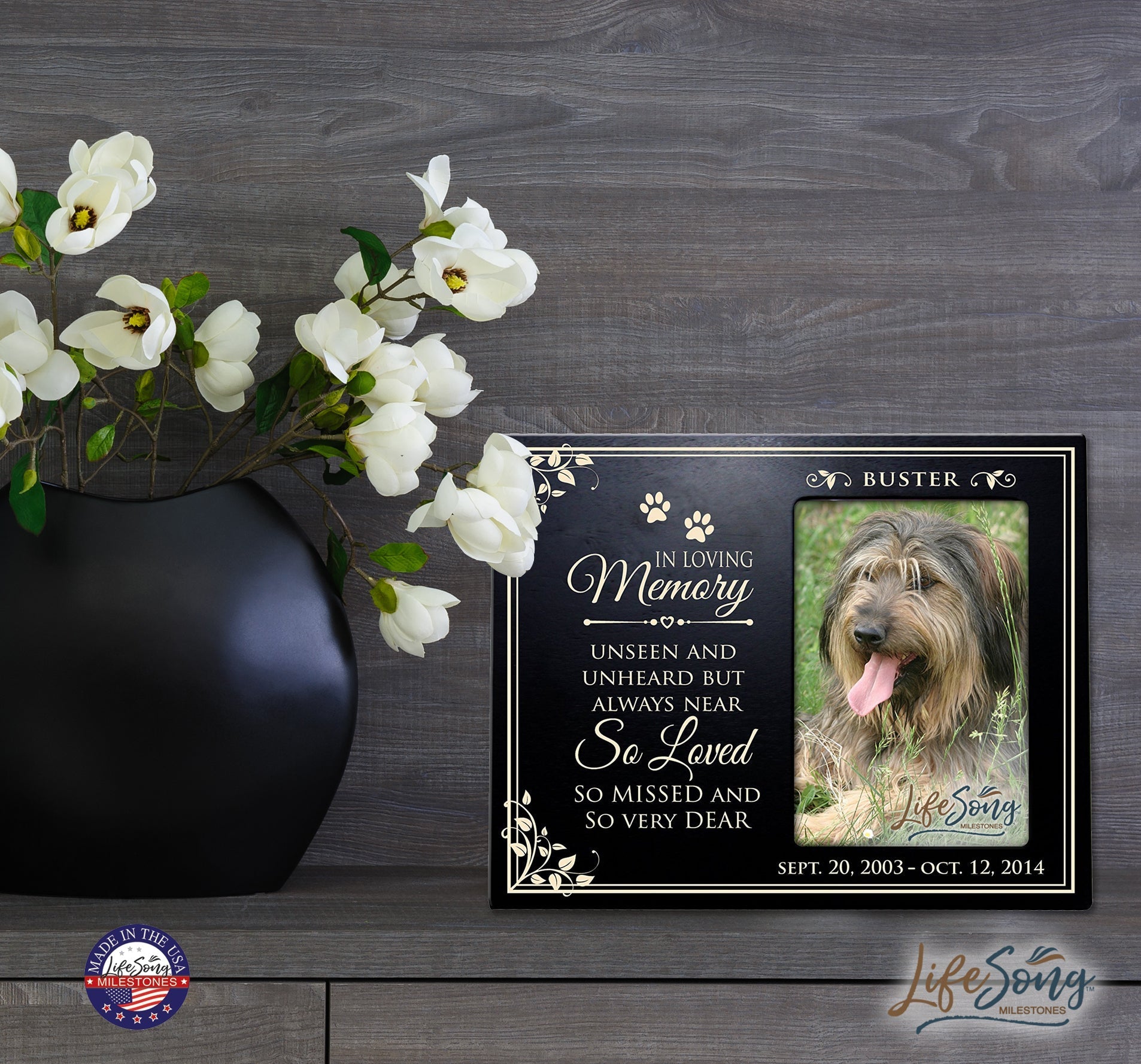 Pet Memorial Picture Frame - In Loving Memory - LifeSong Milestones