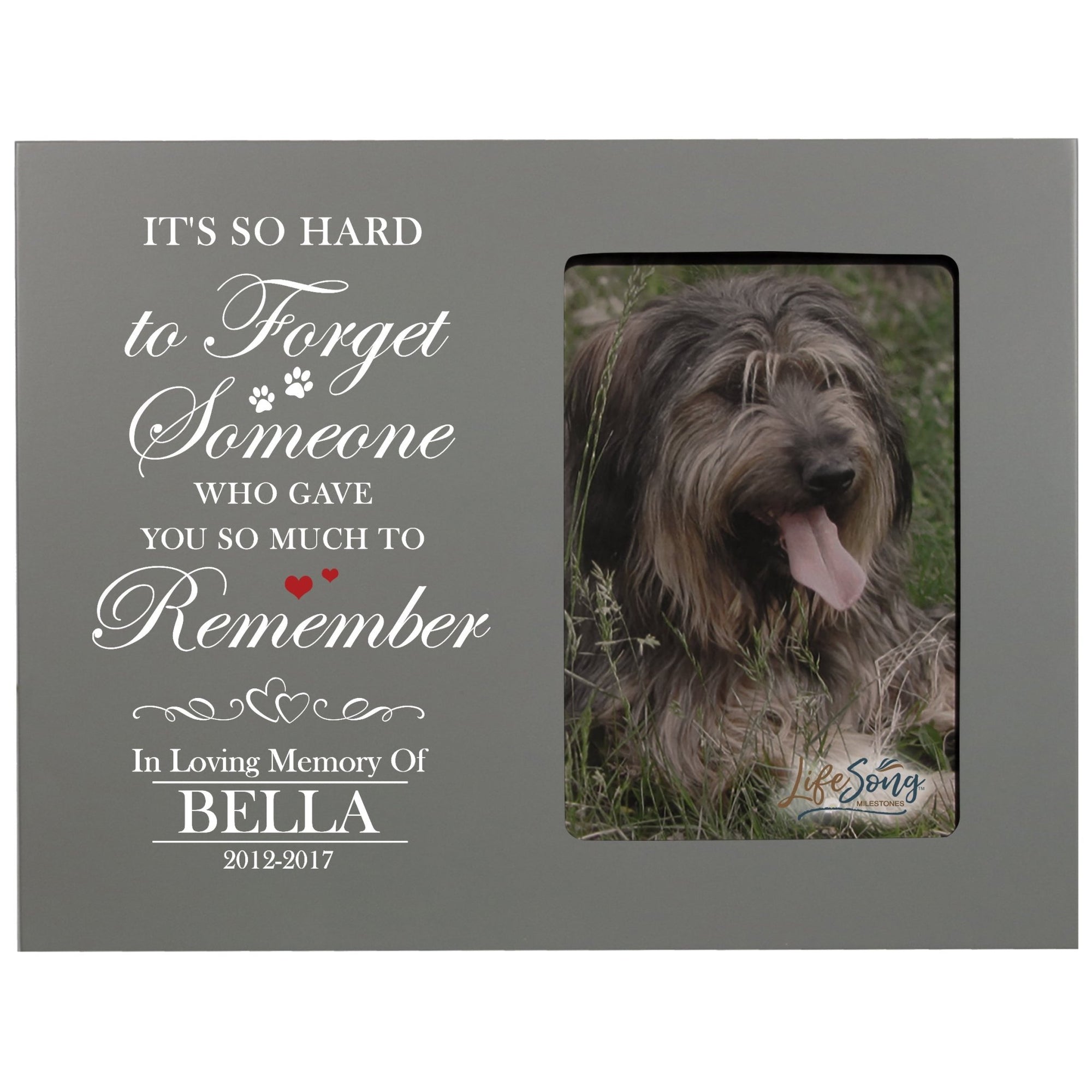 Pet Memorial Picture Frame - It's So Hard To Forget Someone - LifeSong Milestones