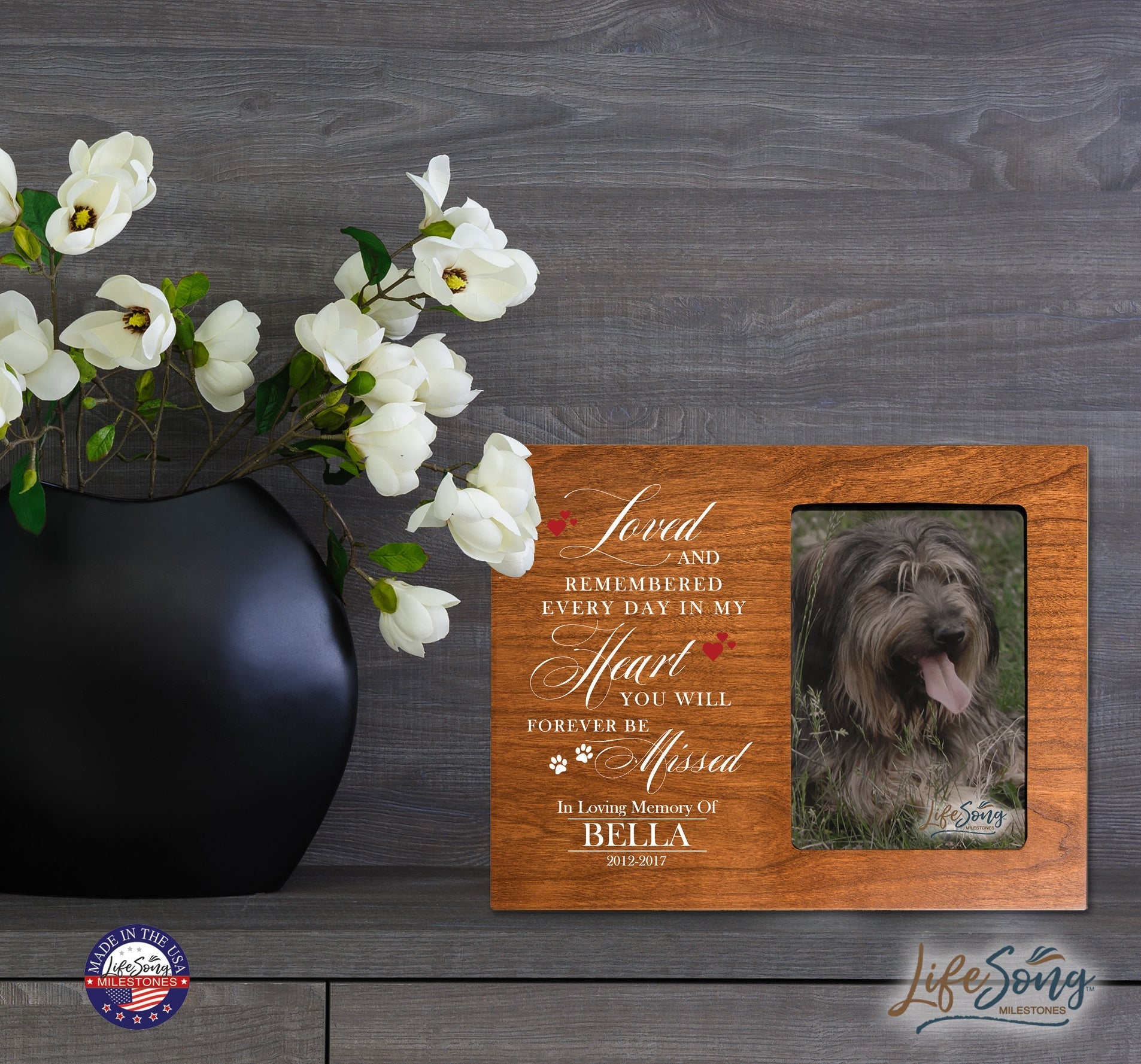 Pet Memorial Picture Frame - Loved and Remembered - LifeSong Milestones