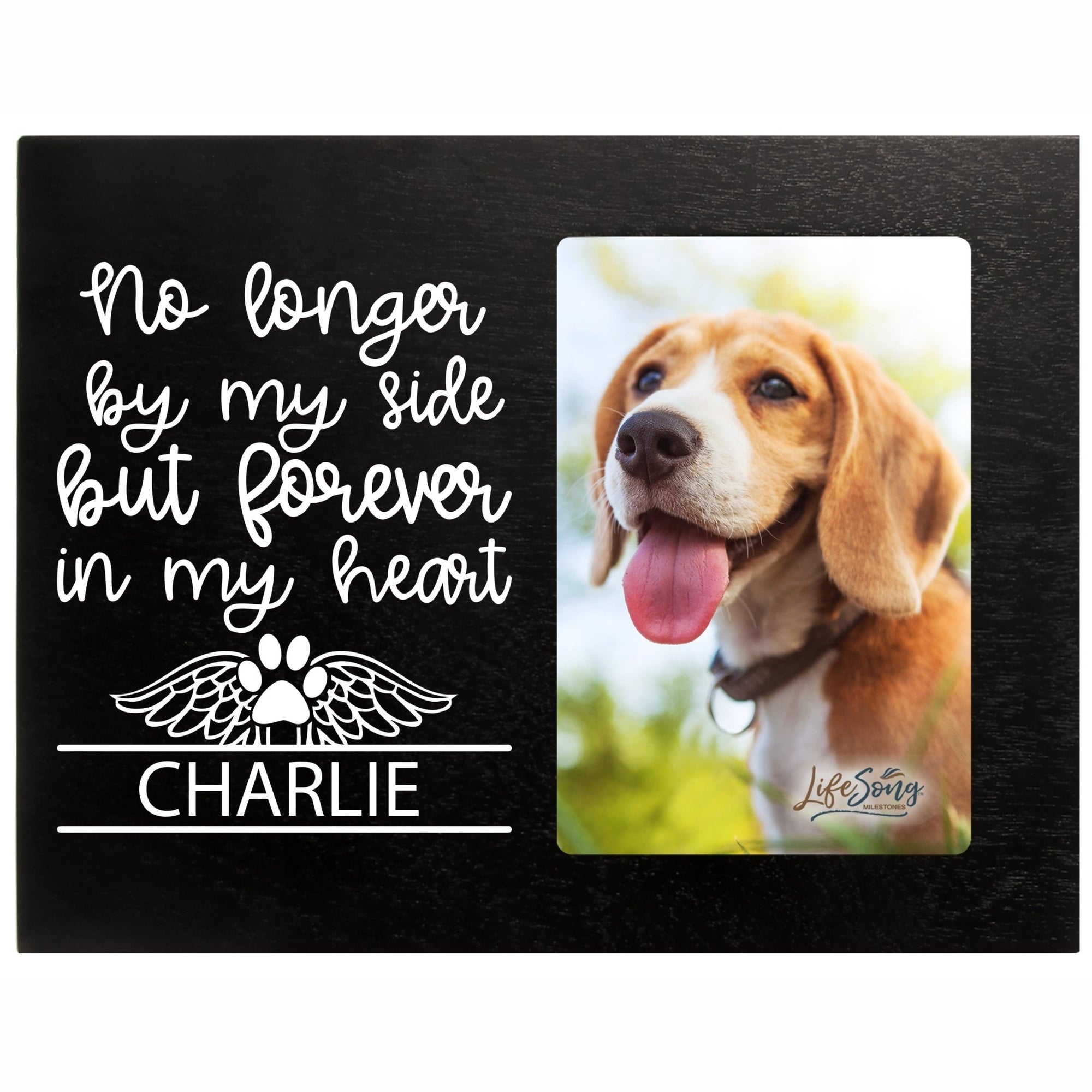 Pet Memorial Picture Frame - No Longer By My Side - LifeSong Milestones