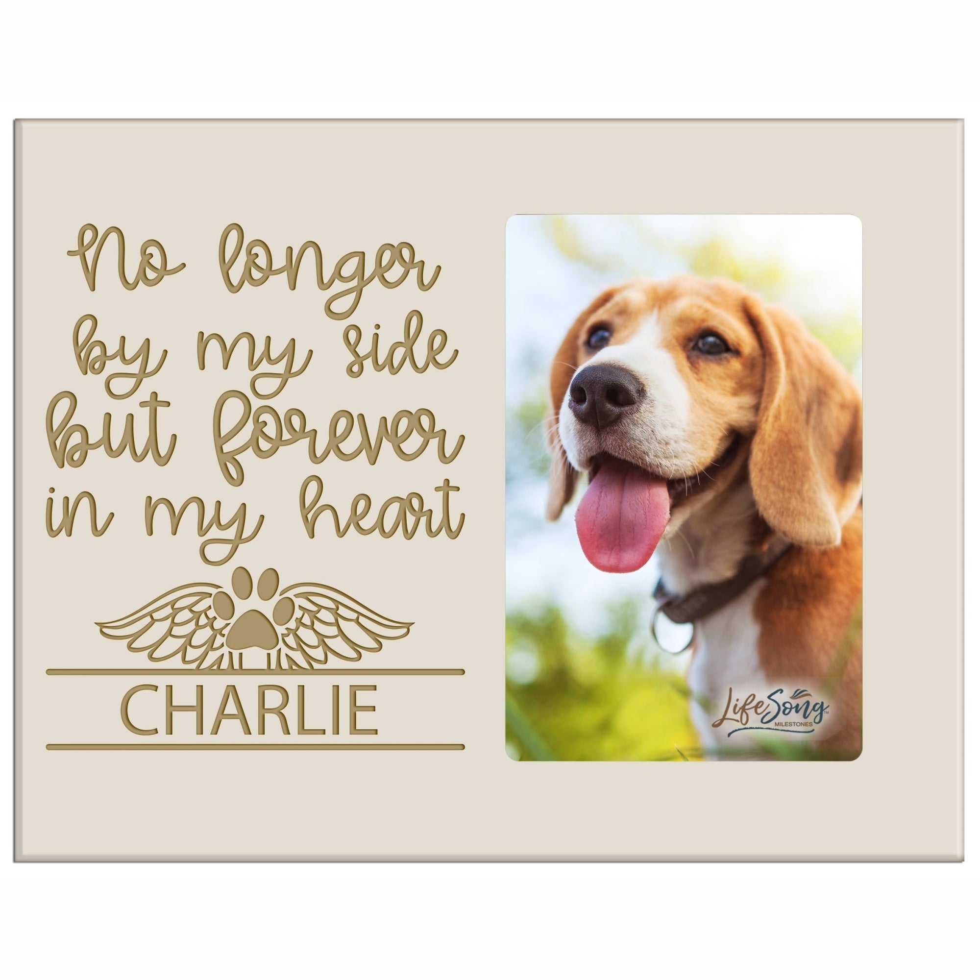 Pet Memorial Picture Frame - No Longer By My Side - LifeSong Milestones