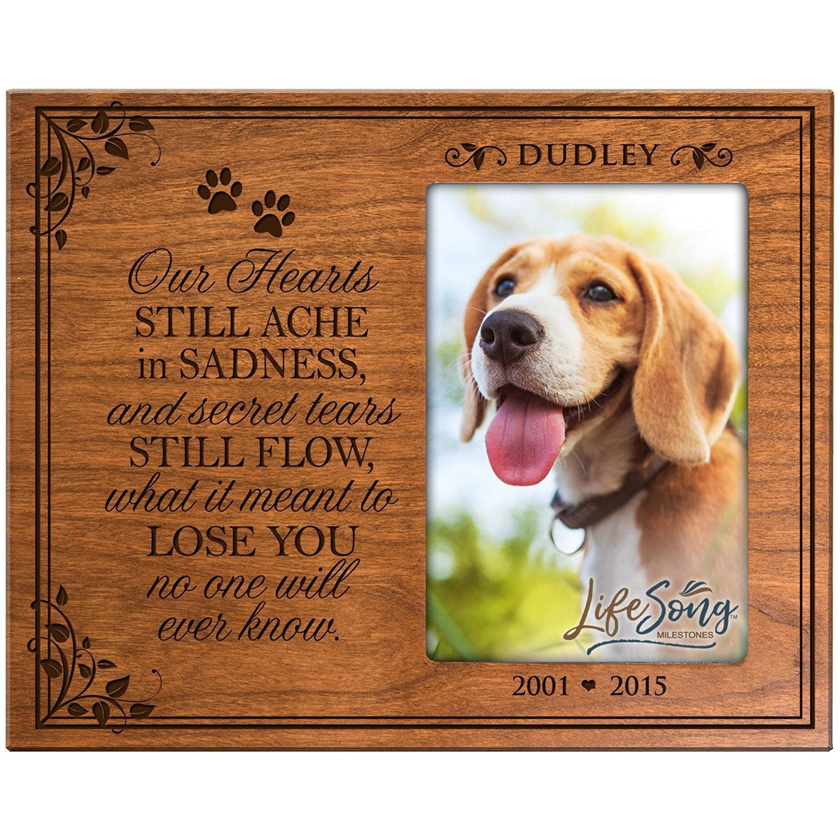 Pet Memorial Picture Frame - Our Hearts Still Ache - LifeSong Milestones