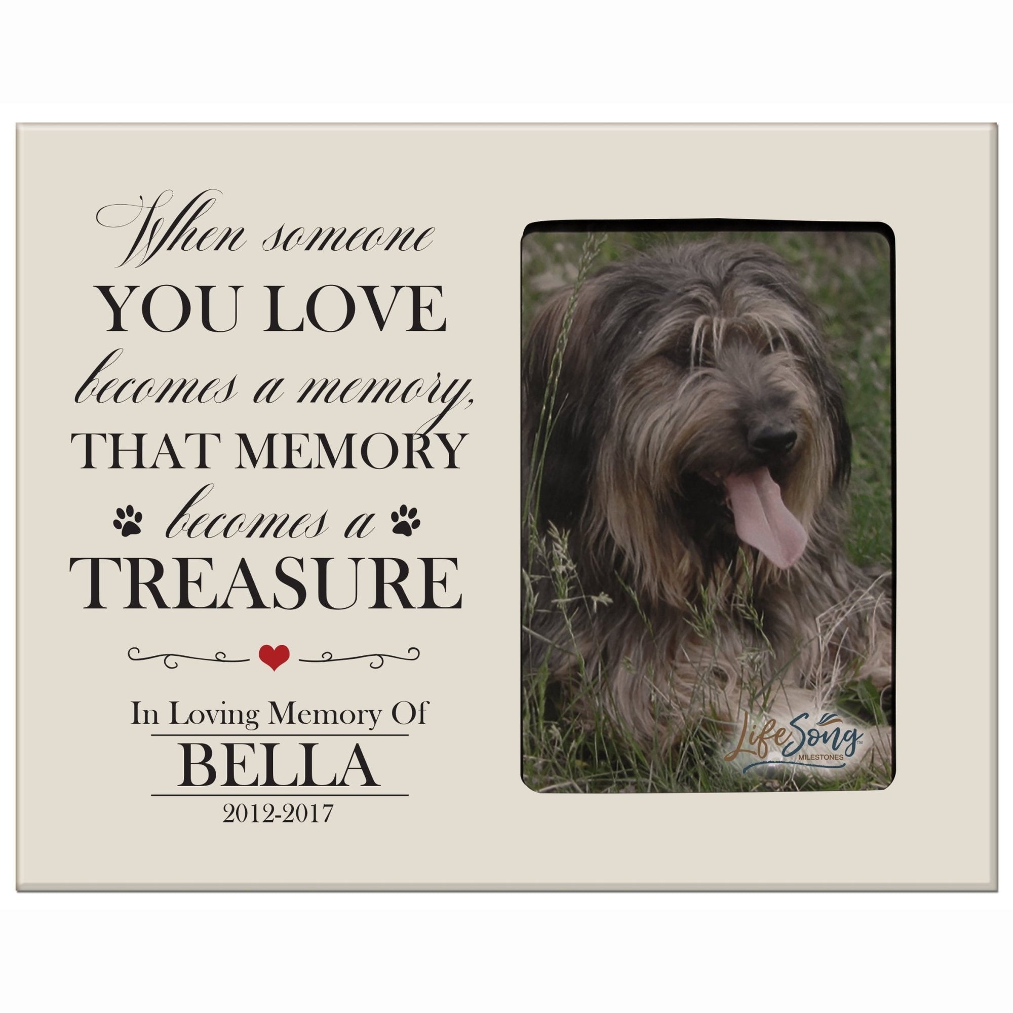 Pet Memorial Picture Frame - When Someone You Love Becomes A Memory - LifeSong Milestones