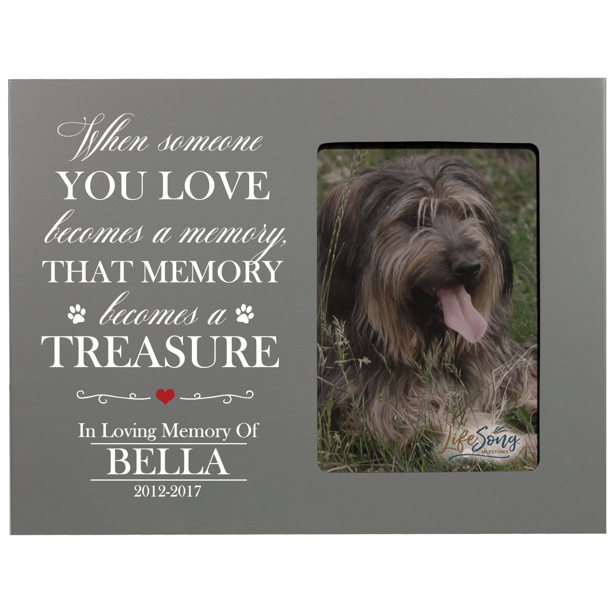 Pet Memorial Picture Frame - When Someone You Love Becomes A Memory - LifeSong Milestones