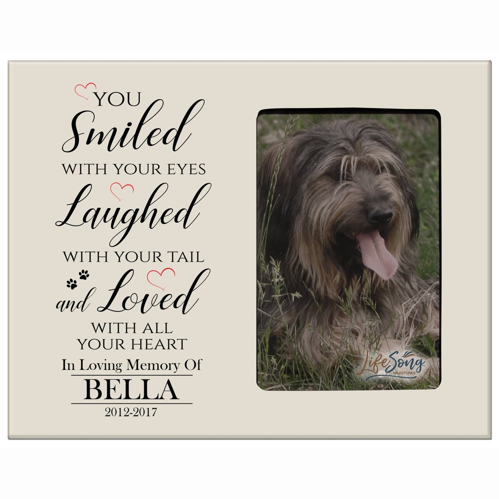 Pet Memorial Picture Frame - You Smiled With Your Eyes - LifeSong Milestones