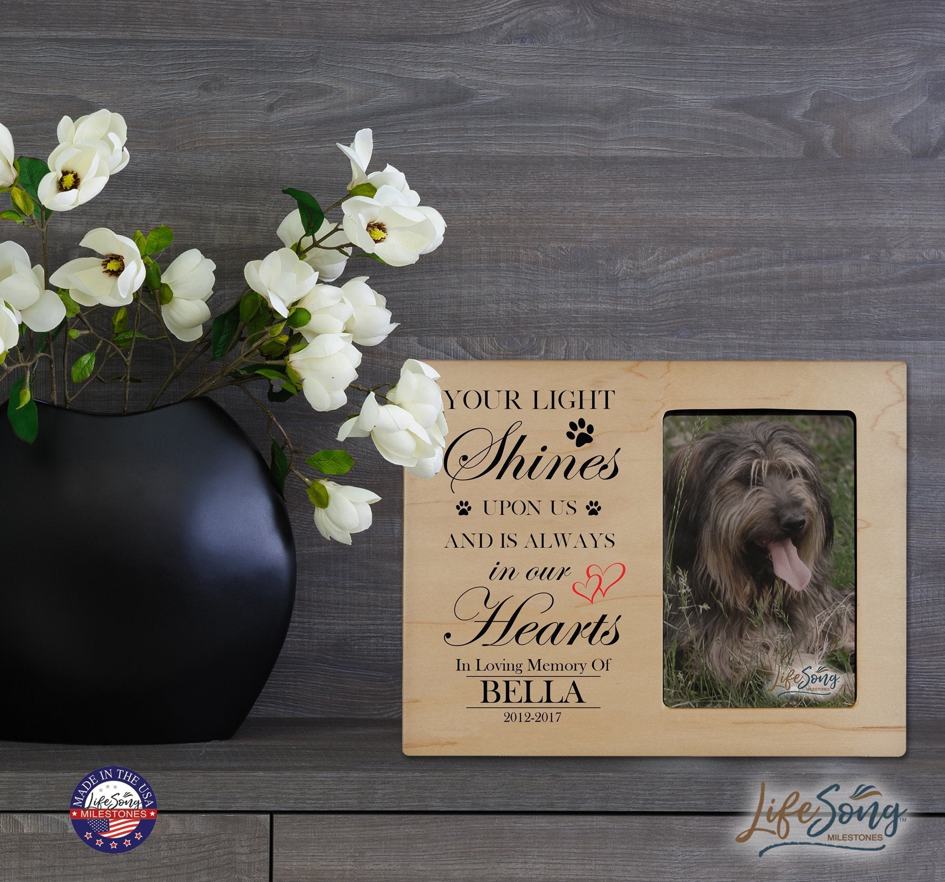 Pet Memorial Picture Frame - Your Light Shines - LifeSong Milestones